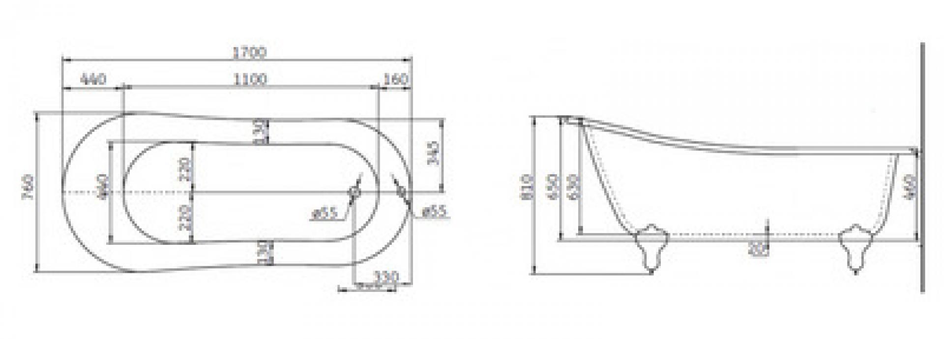 Акриловая ванна 170х76 BelBagno BB06-1700