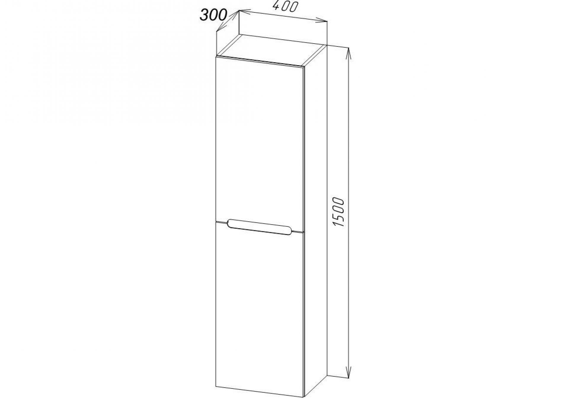 Шкаф-пенал BelBagno ETNA-1500-2A-SC-RW-P-R rovere moro