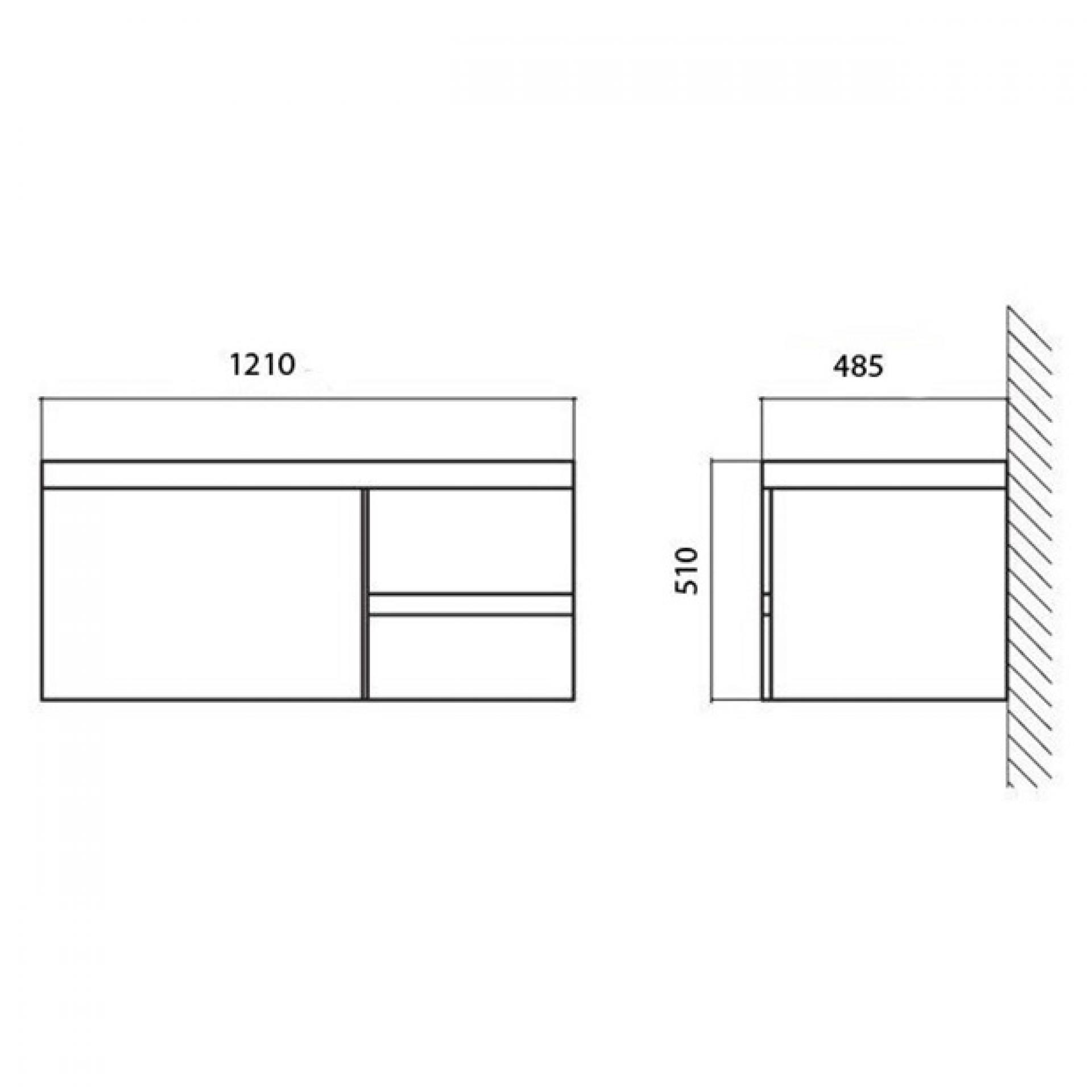 Тумба для комплекта BelBagno PROSPERO-1200-3C-SO-RB-LEFT rosso brilliante