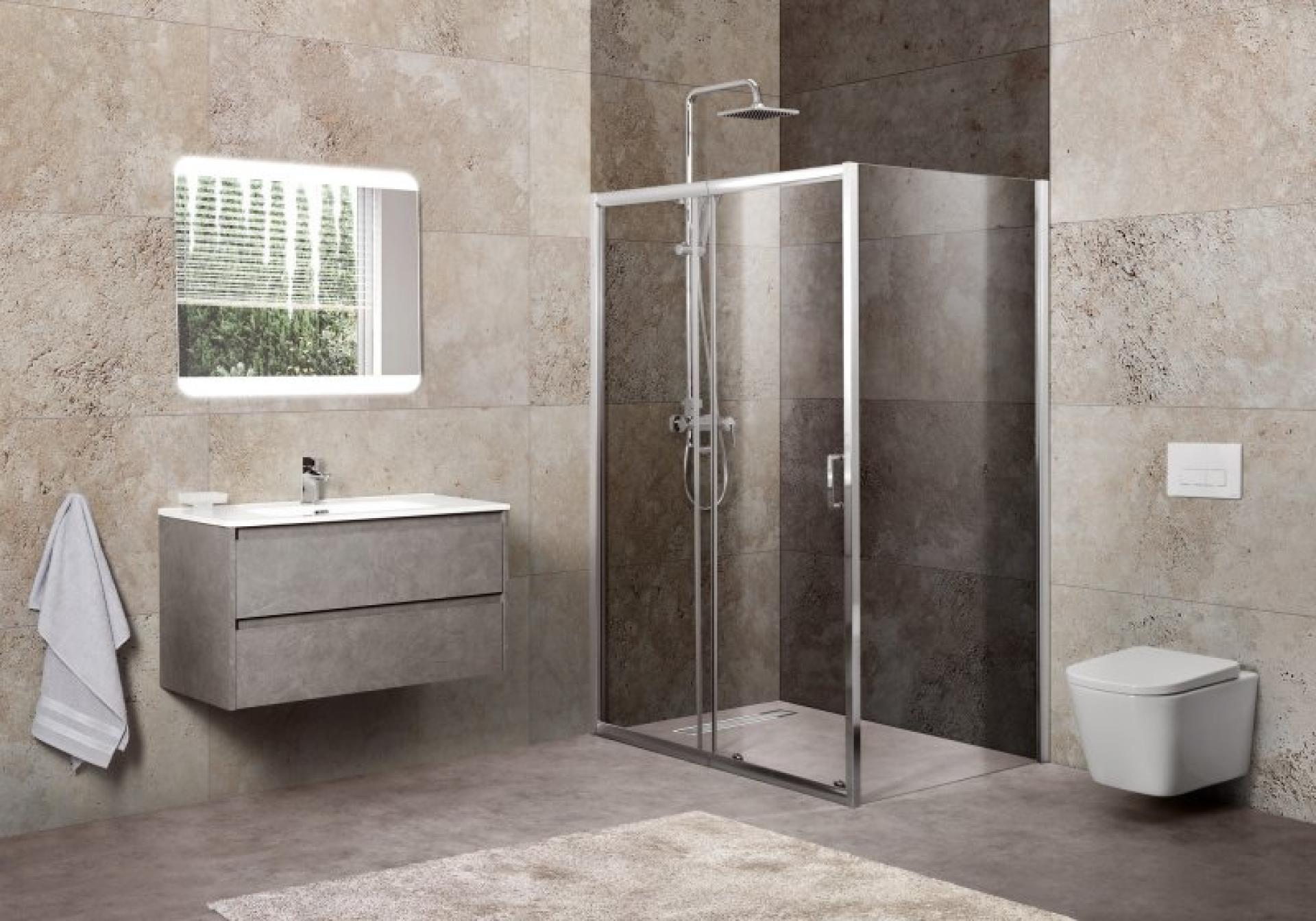 Душевой уголок BelBagno UNIQUE-AH-1-110/125-90-P-Cr стекло punto