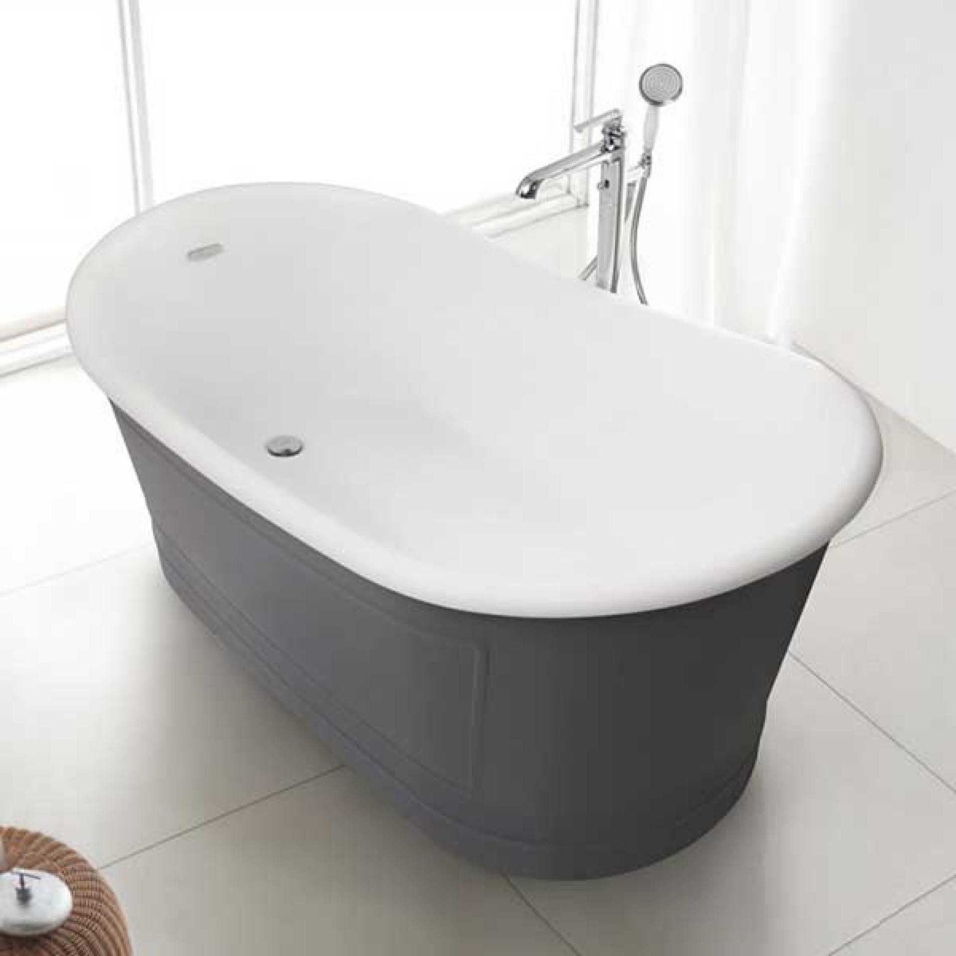 Акриловая ванна 167х90 см BelBagno BB32-CF36 серый матовый