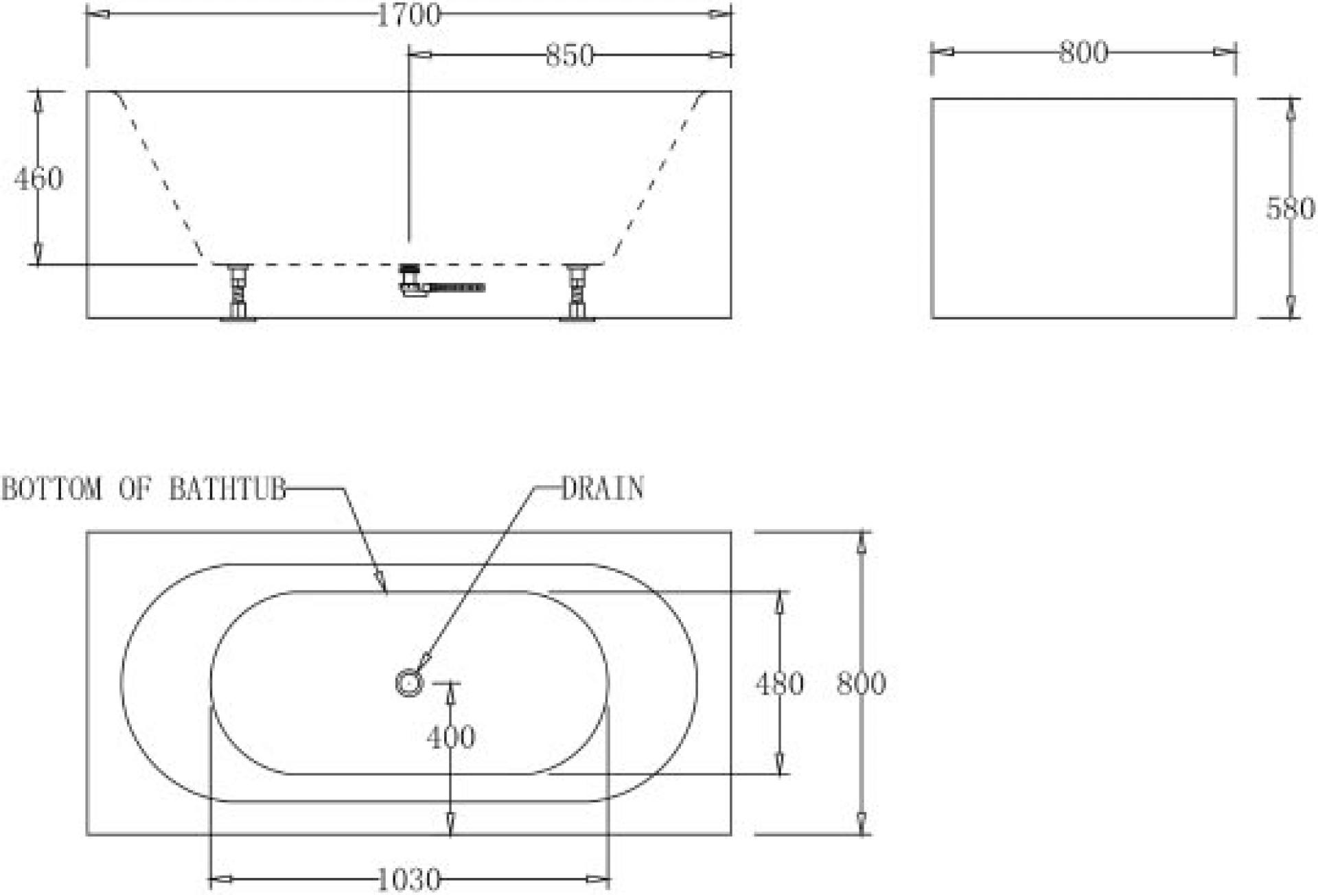 Акриловая ванна 170х80 см BelBagno BB78-1700