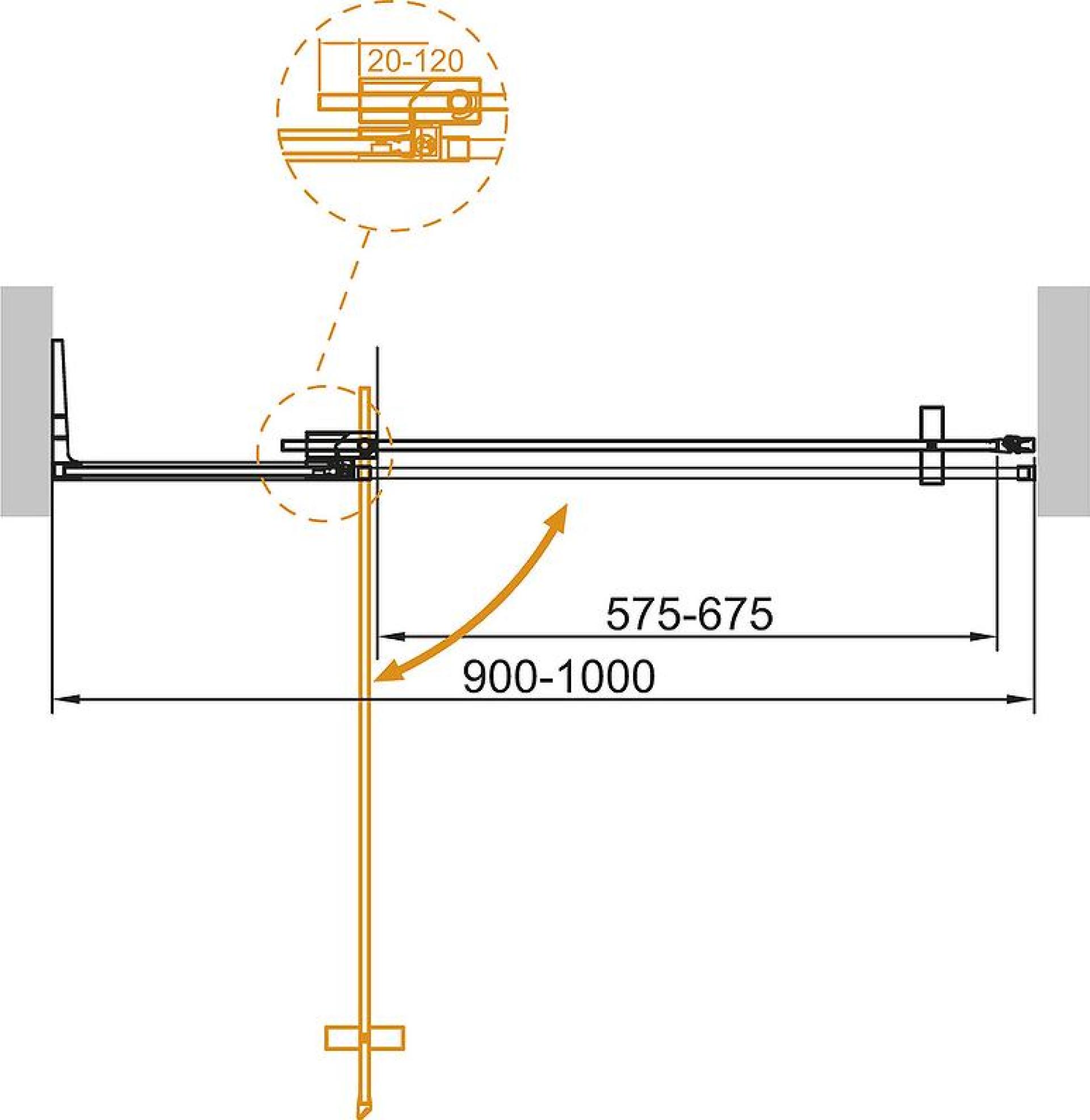 Душевая дверь Cezares Slider 100 SLIDER-B-1-90/100-BR-NERO, профиль черный, стекло бронза