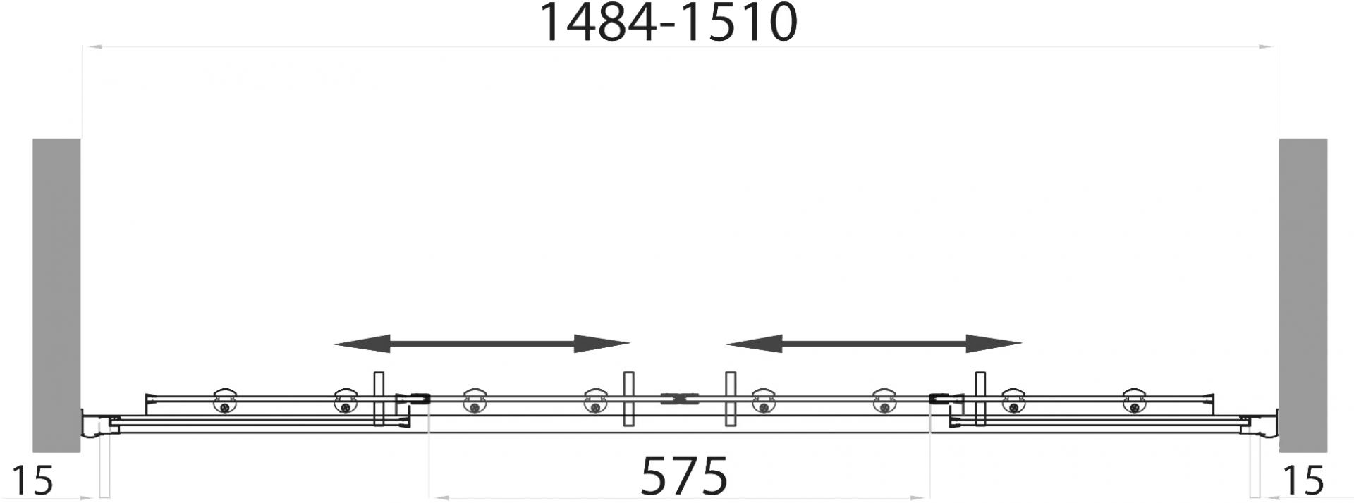 Шторка на ванну BelBagno Uno VF 2 150/145 P Cr