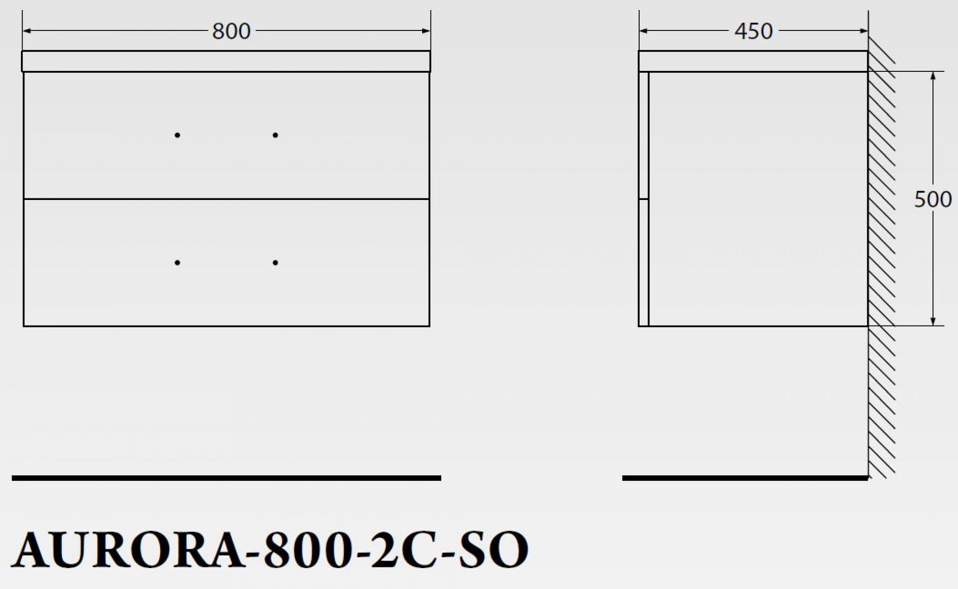 Тумба для комплекта Belbagno Aurora-800-2C-SO-BL