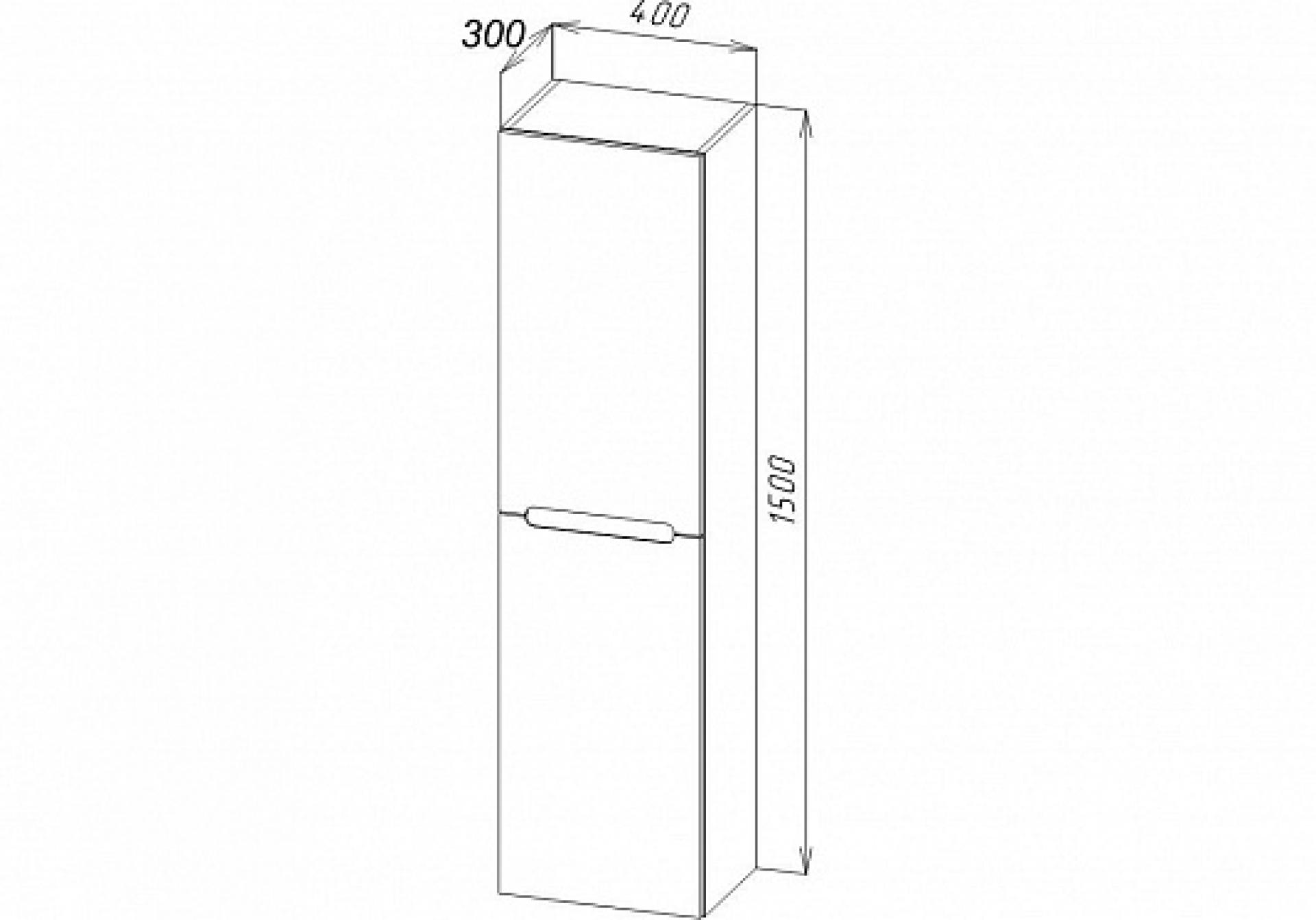 Шкаф-пенал BelBagno PIETRA-1500-2A-SC-PL polissandro