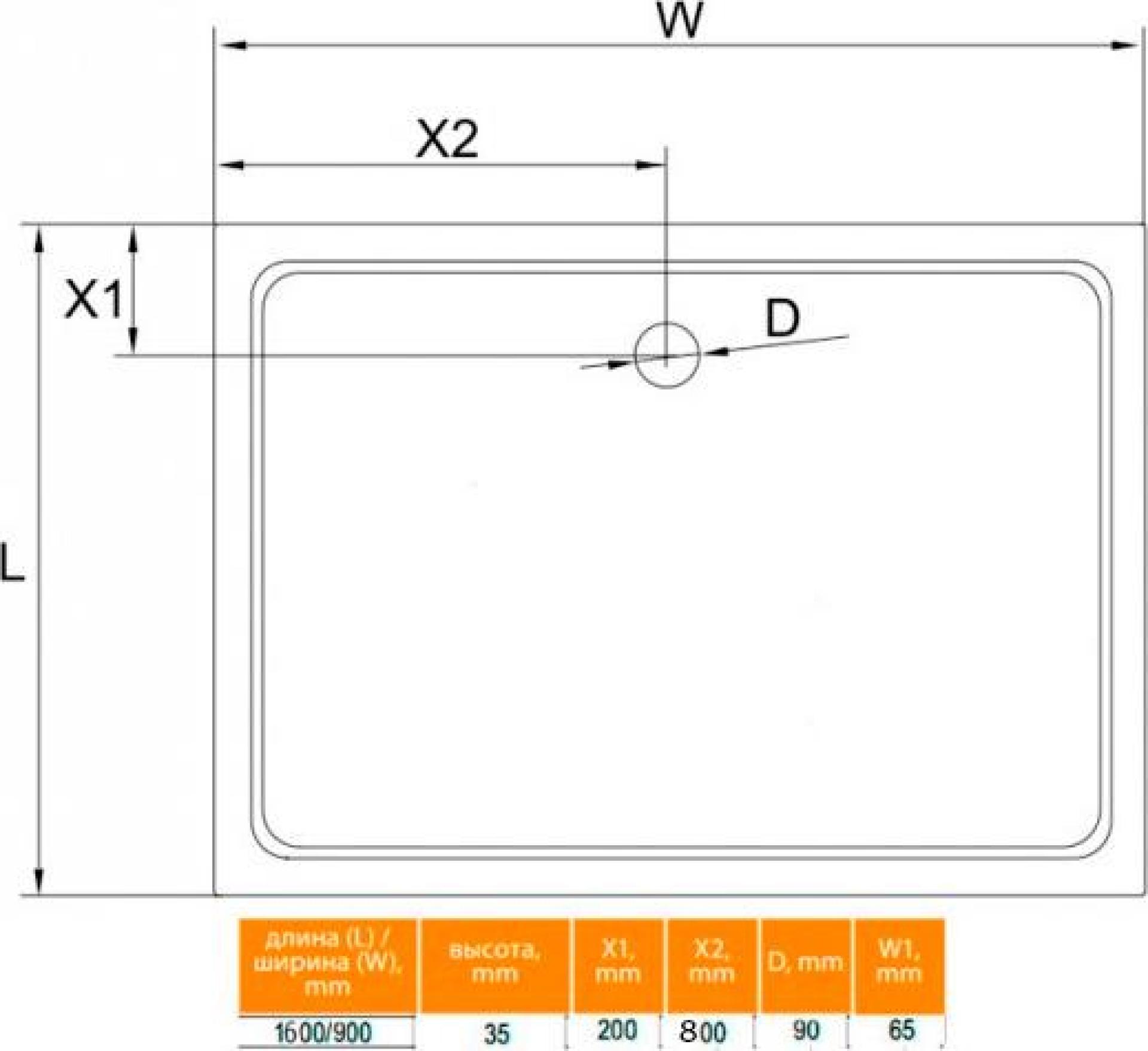 Поддон для душа Cezares SMC AH 160x90 см