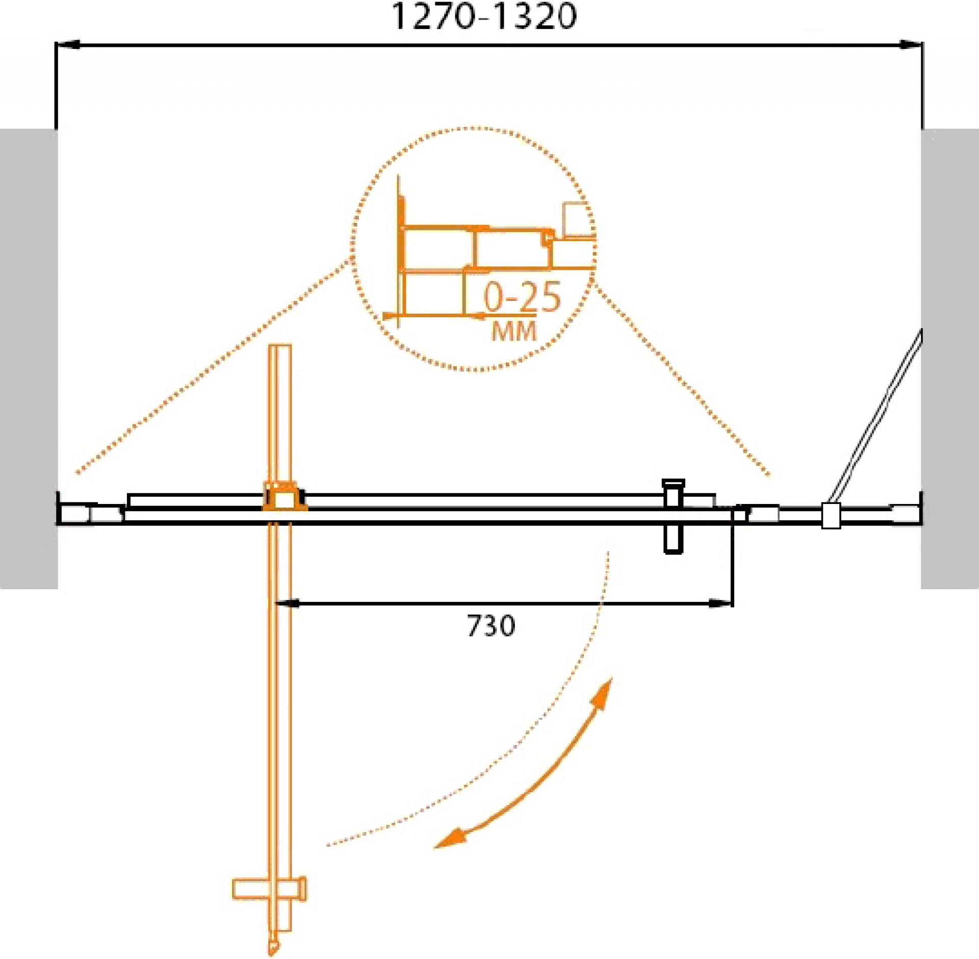 Душевая дверь в нишу Cezares MOLVENO-BA-11-100+30-C-Cr-IV стекло прозрачное