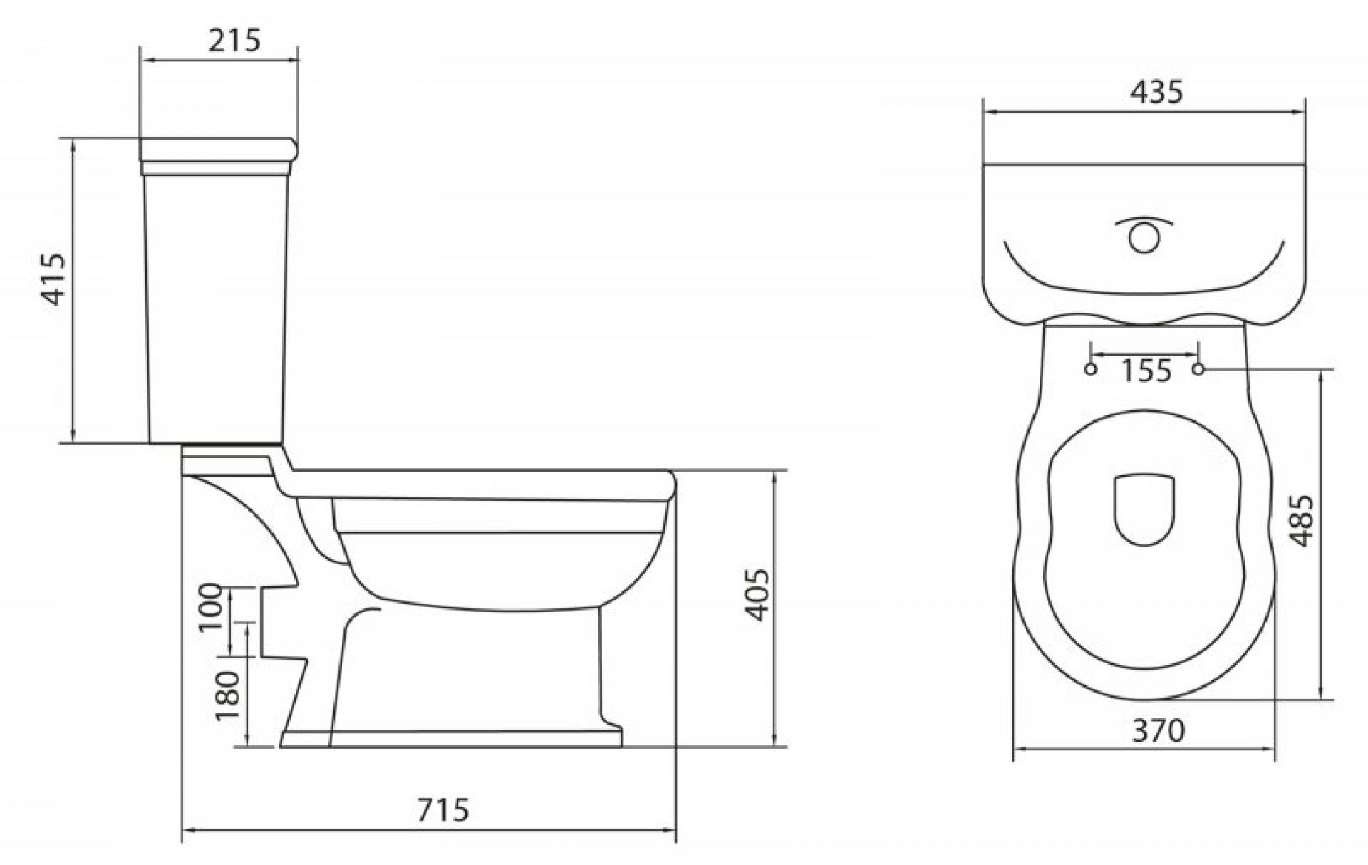 Бачок для унитаза BelBagno Boheme BB115T подвод снизу бачка