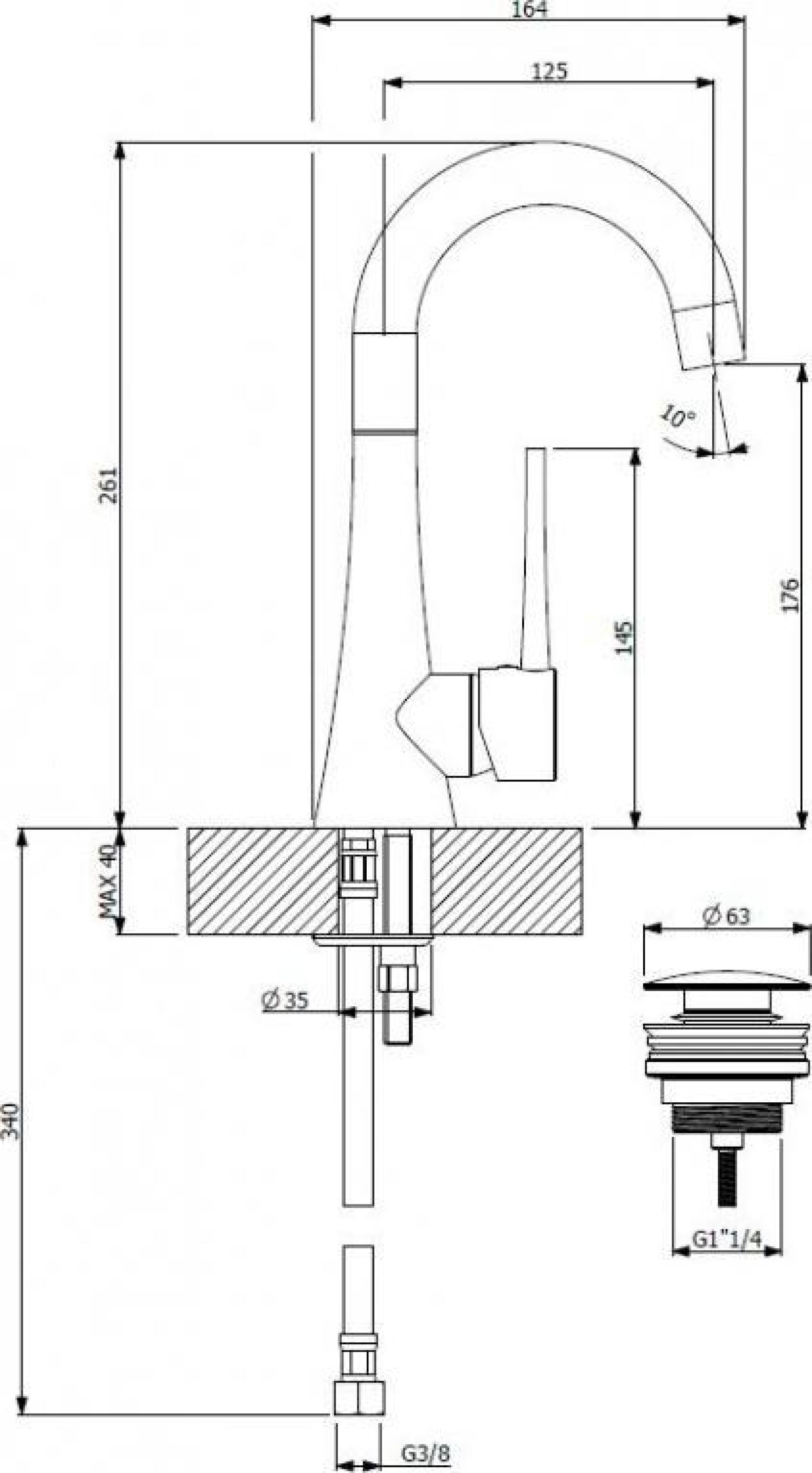 Смеситель для раковины Cezares TINK-LSM1-OR, розовое золото