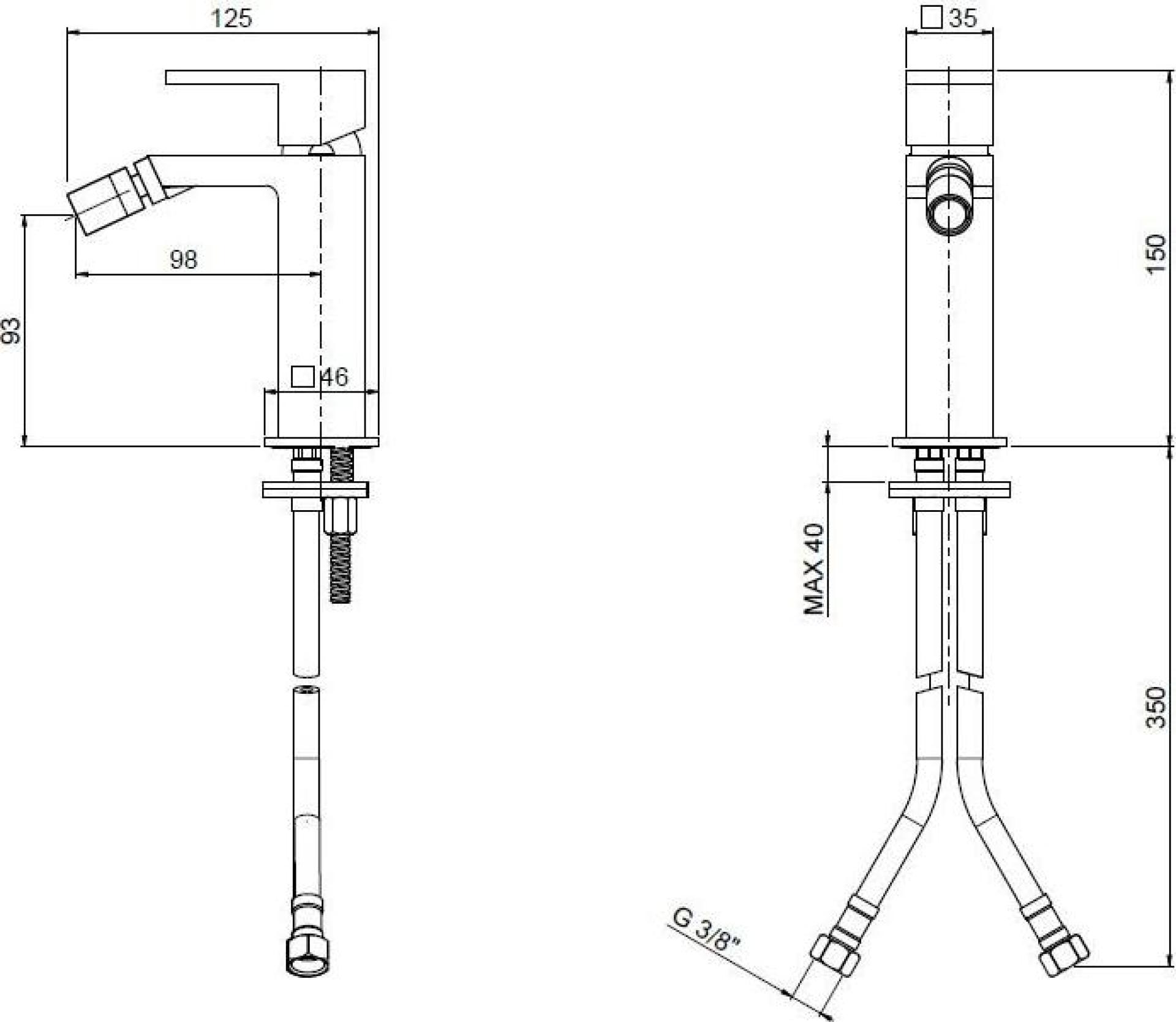 Смеситель для биде Cezares UNIKA-BSM1-BIO-W0, белый