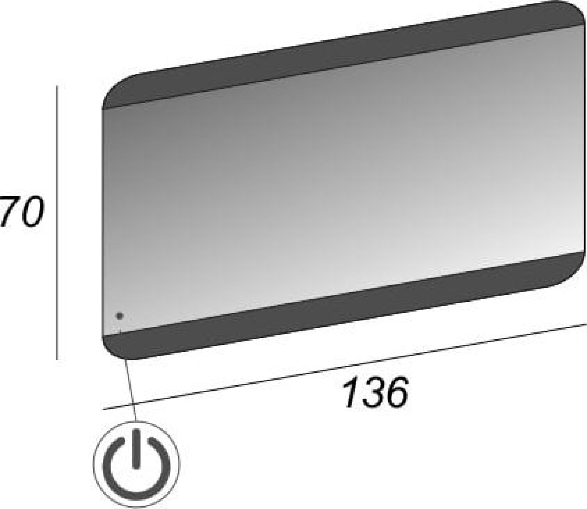 Зеркало Cezares 45006 c LED-подсветкой touch system 136х70