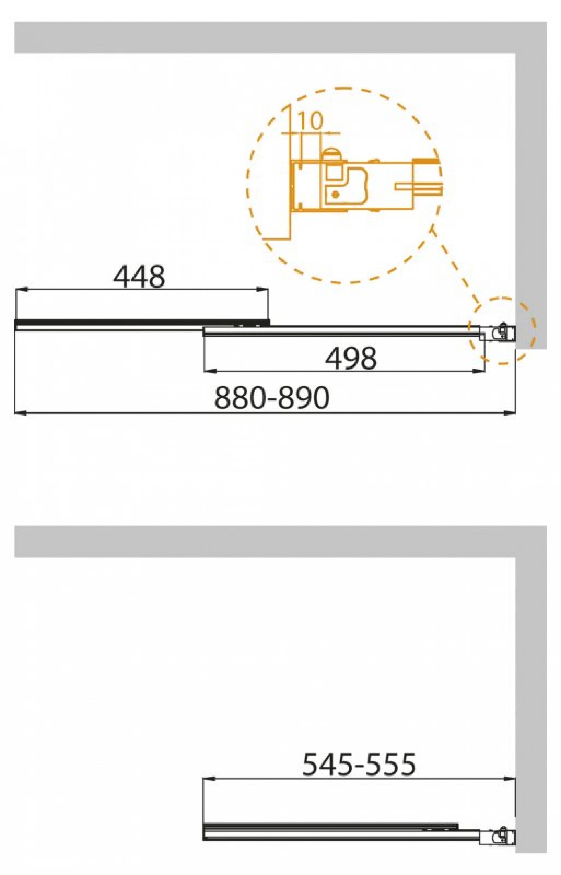 Шторка на ванну Cezares SLIDER-VF-11-90/150-P-Cr стекло рифленое