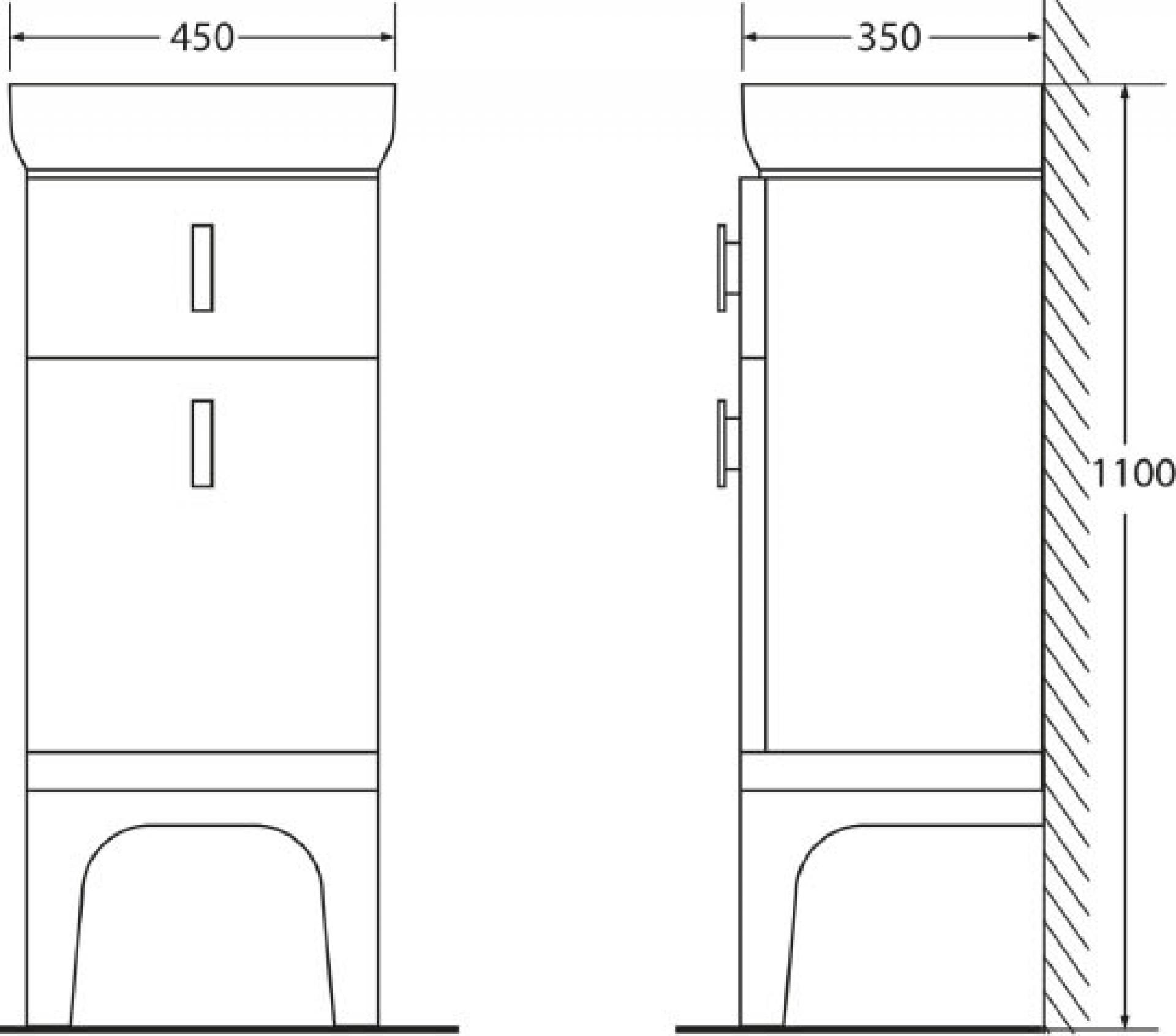 Шкаф напольный BelBagno PRADO-1100-AC-PC-BL bianco lucido