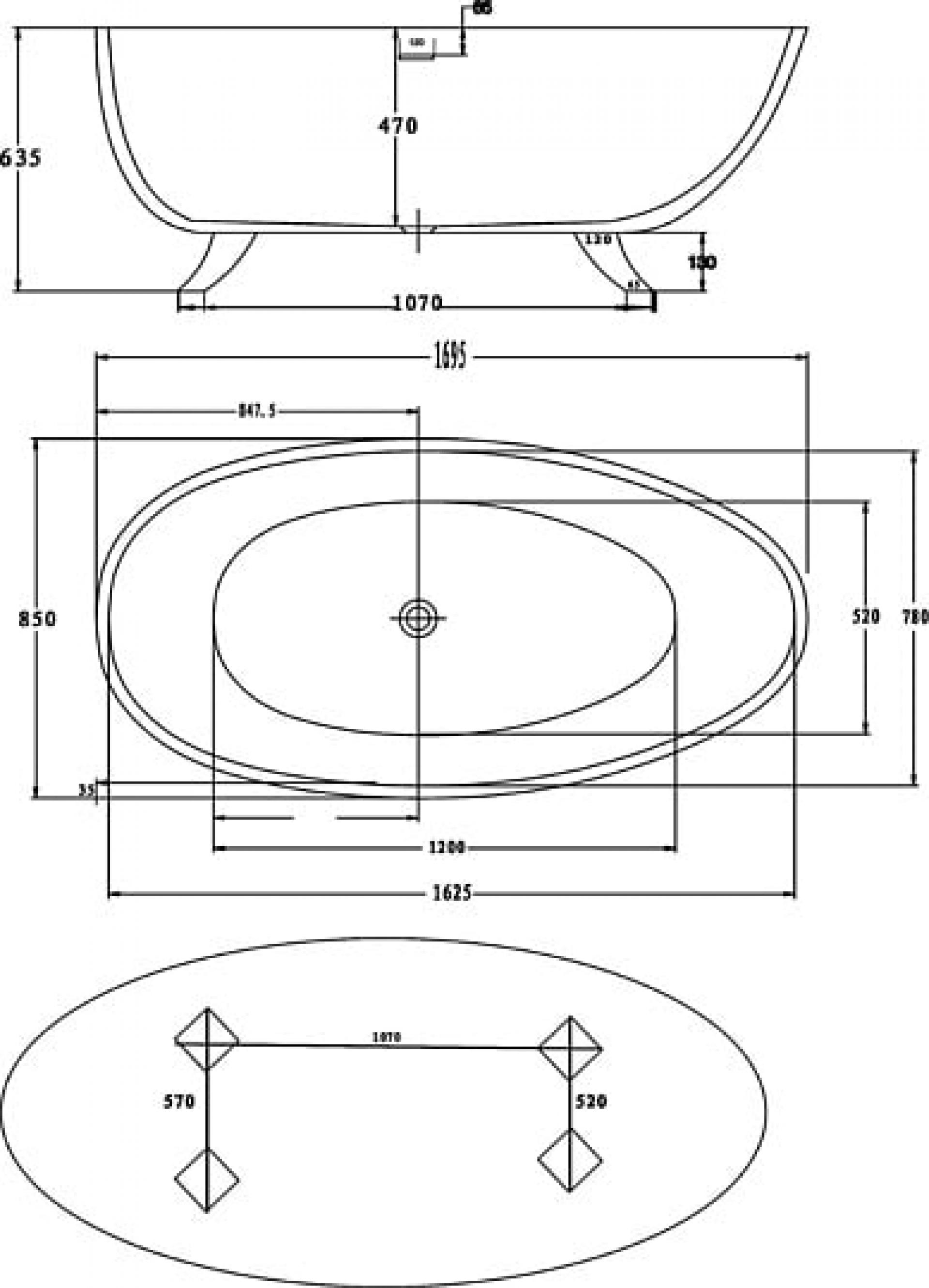 Акриловая ванна 170х85 см BelBagno BB42-1700-PERL