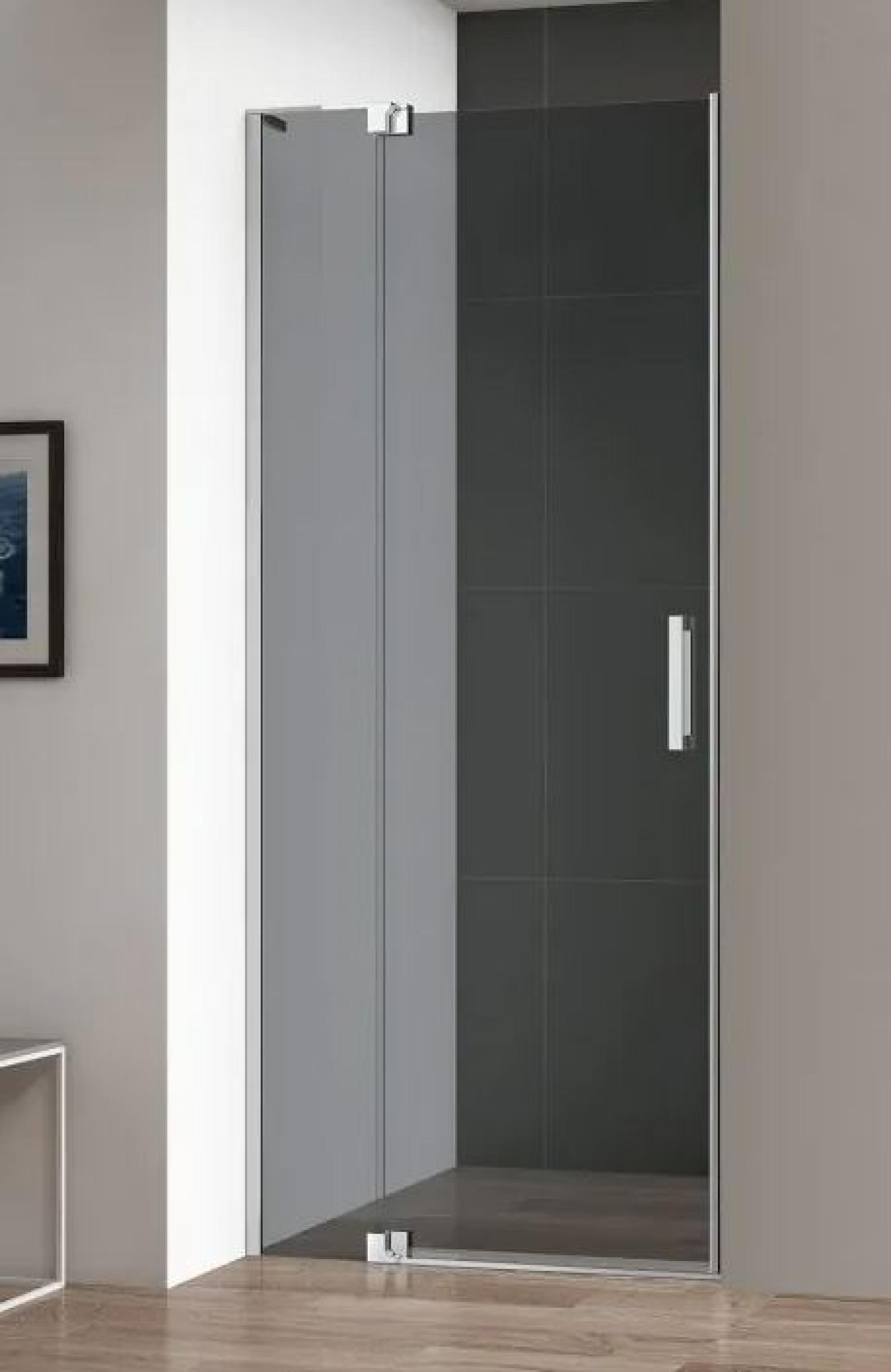 Перегородка душевая Cezares Slider 73.7 SLIDER-80-GL-FIX-BR-GM профиль оружейная сталь, стекло тонированное