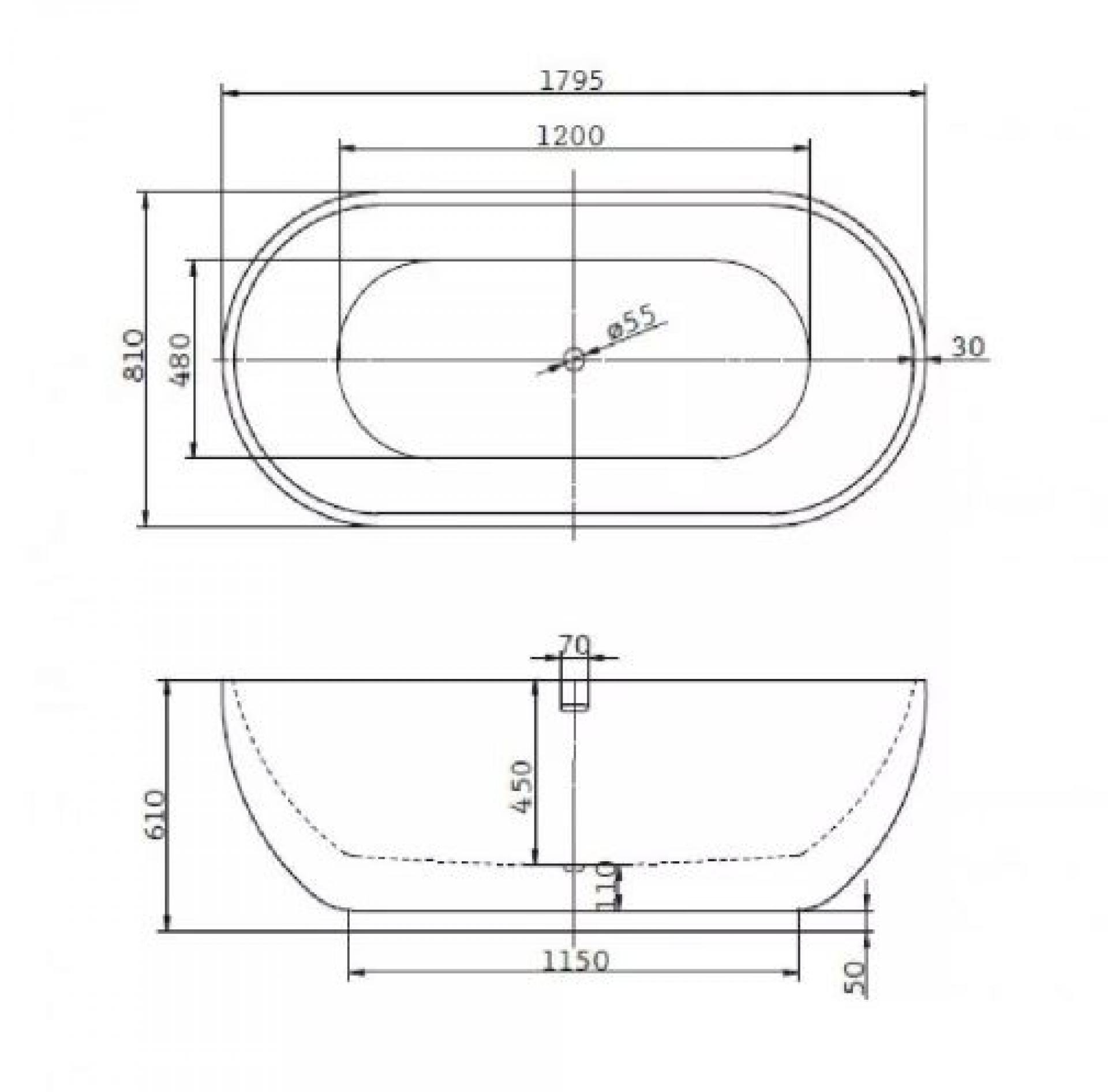 Акриловая ванна 179.5х81 BelBagno BB26