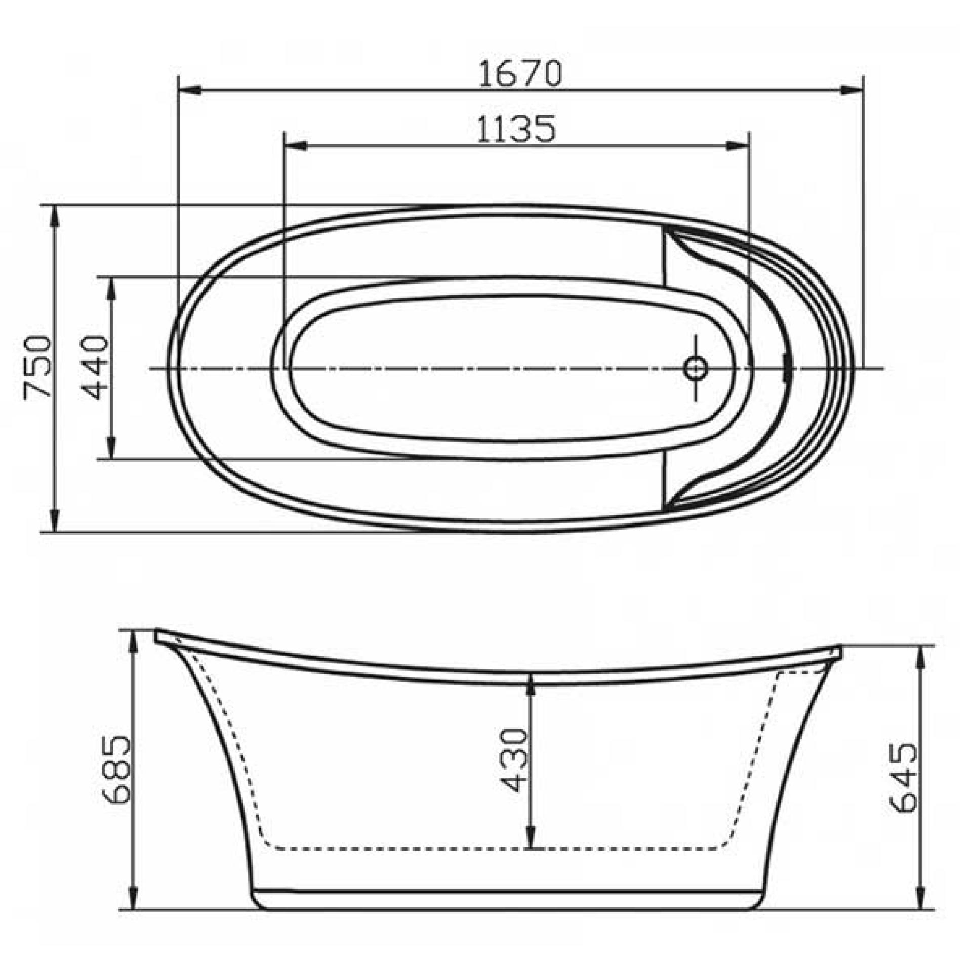 Акриловая ванна 176х75 BelBagno BB302