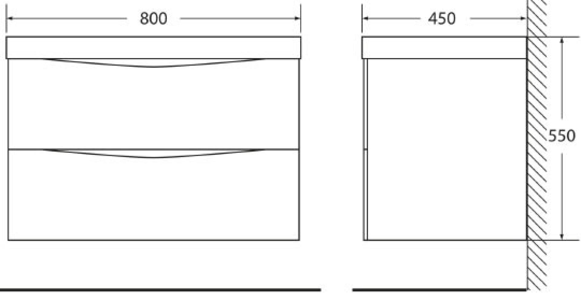 Тумба для комплекта BelBagno MARINO-800-2C-SO-CTO-P cioccolato opaco