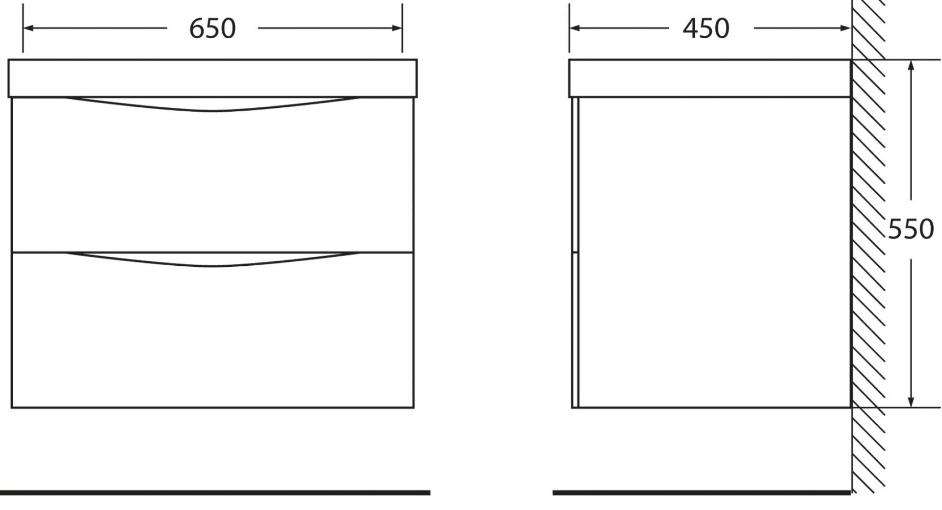 Тумба с раковиной BelBagno Marino 65 bianco lucido