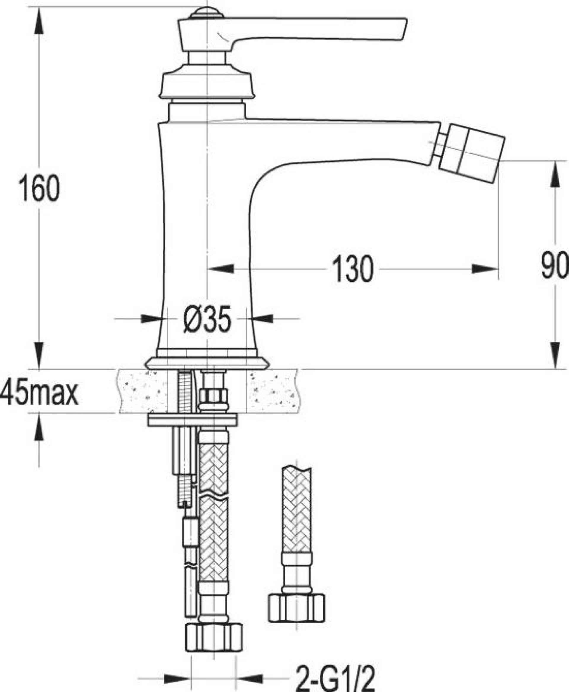 Смеситель для биде Cezares LIBERTY-F-BS-01-W0, хром