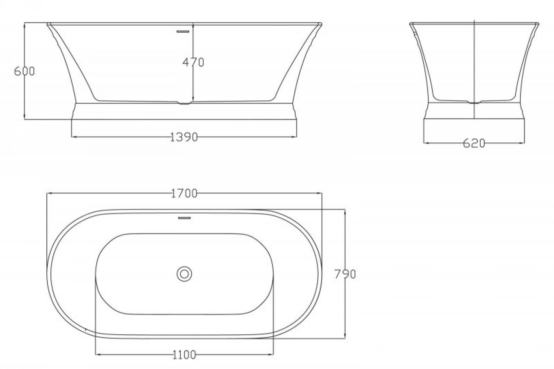 Акриловая ванна 170х79 см BelBagno BB402-1700-790