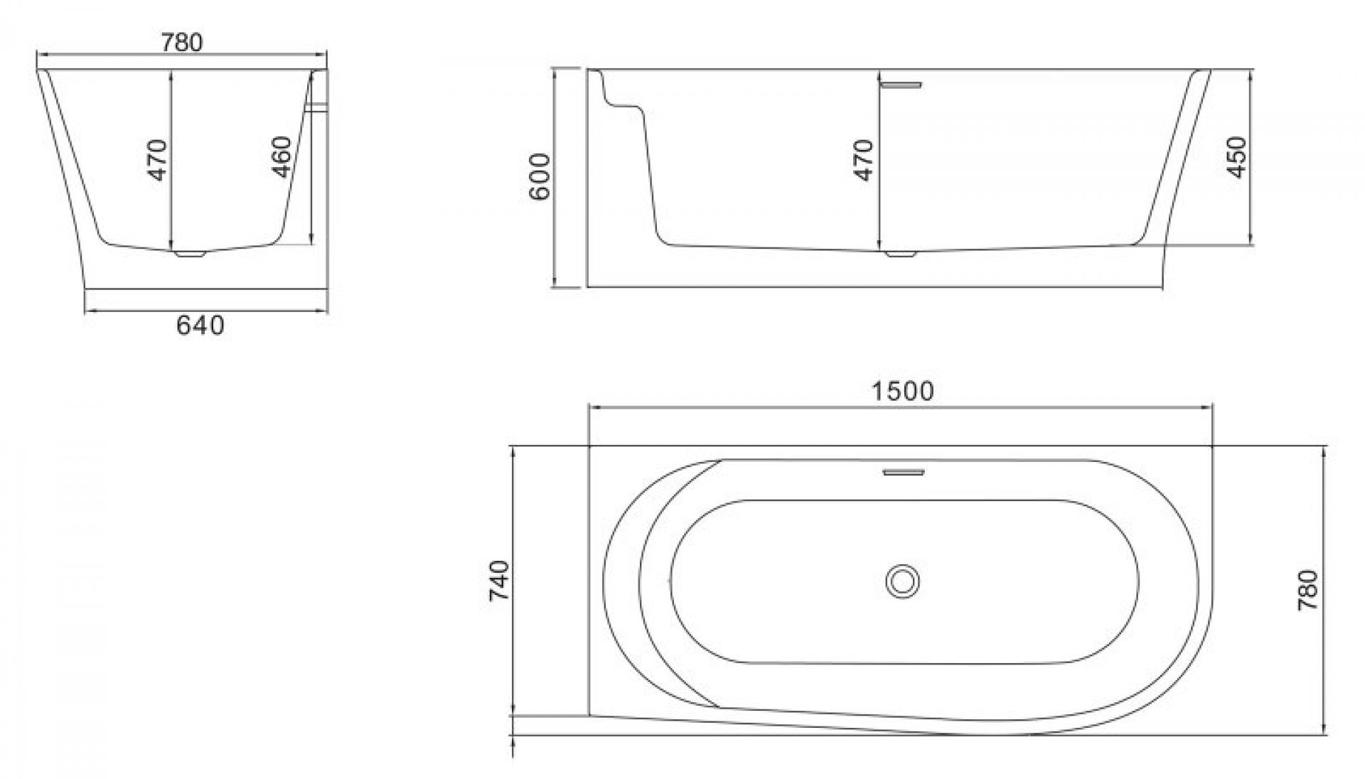 Акриловая ванна 150х78 см BelBagno BB410-1500-780-L