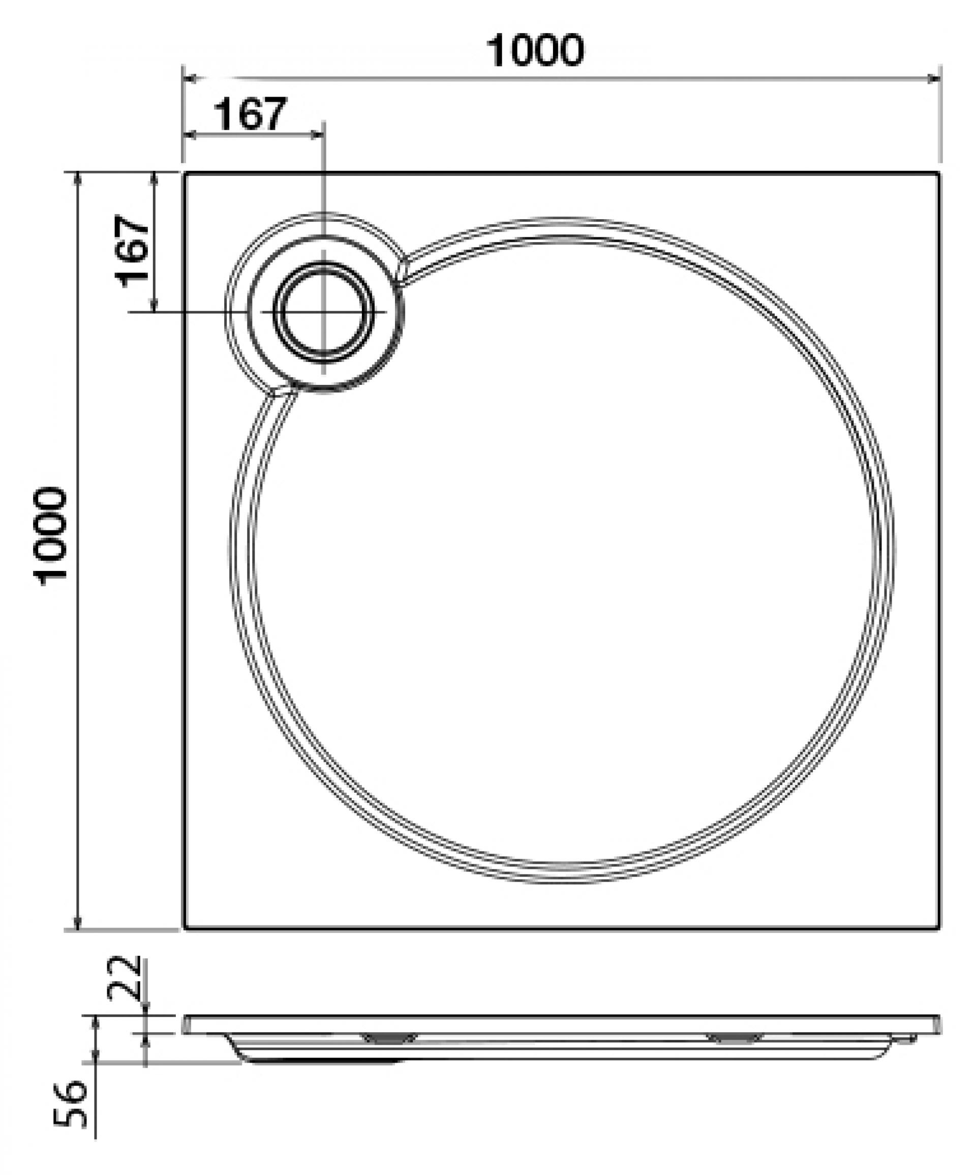 Поддон для душа Cezares Tray A 100 квадратный