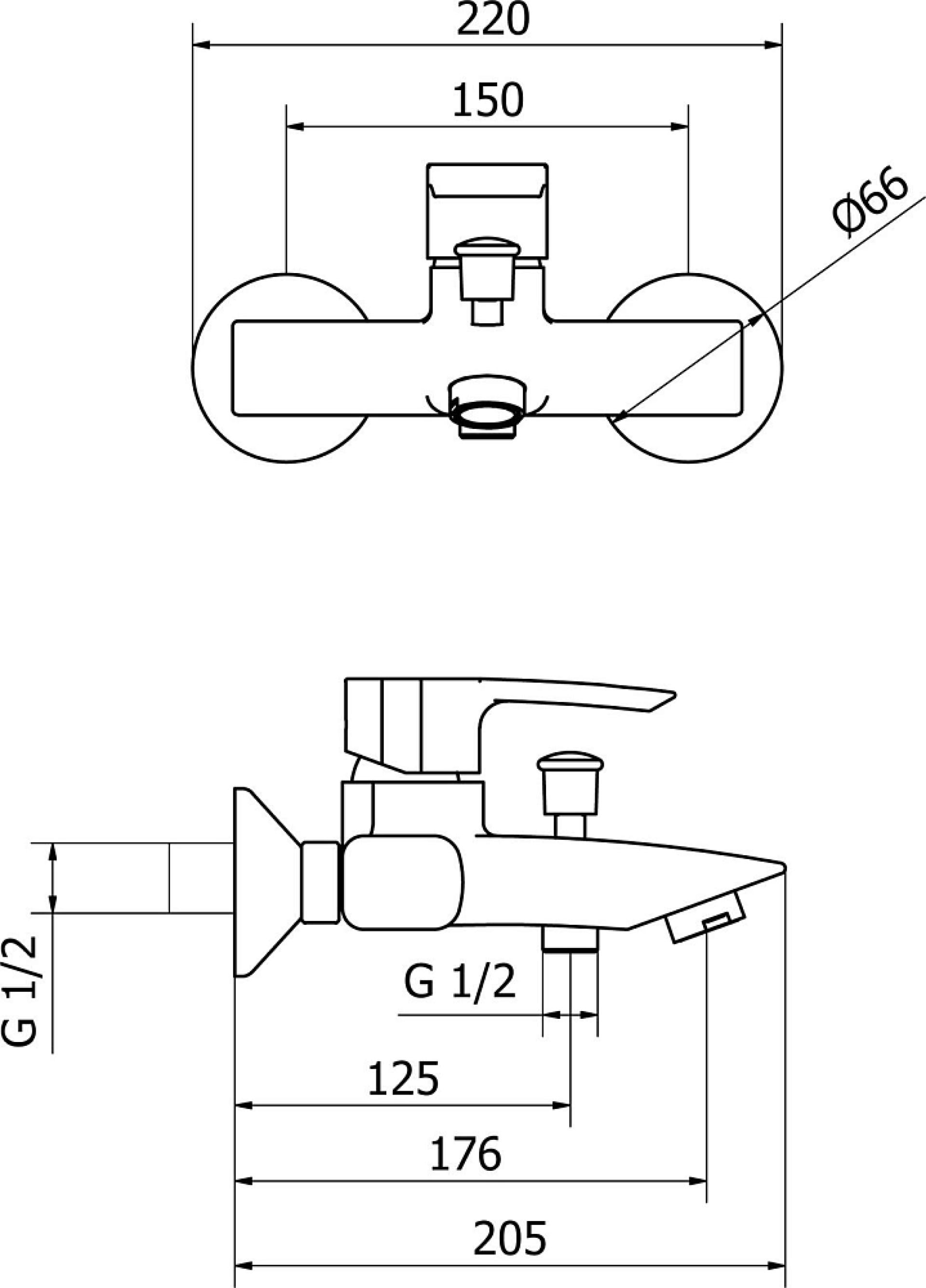 Смеситель Cezares Lillia LILLIA-VM-01-Cr для ванны с душем