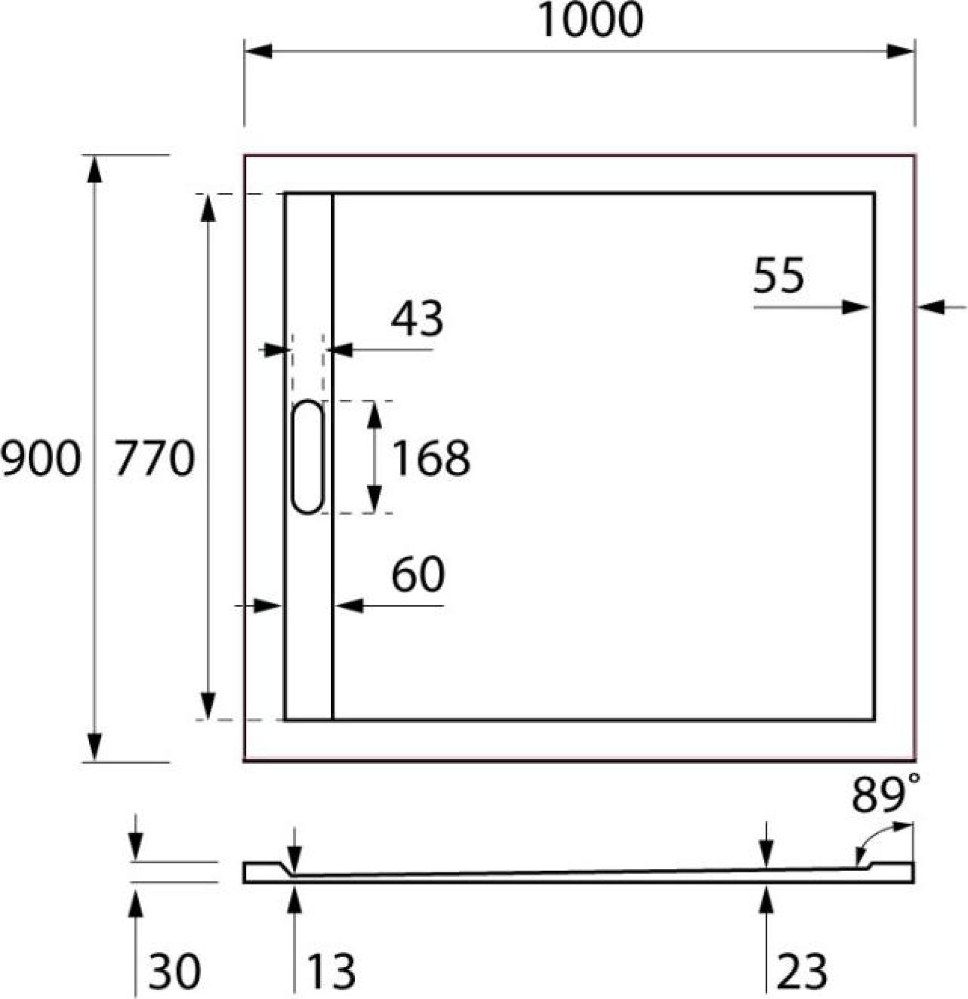 Поддон для душа Cezares TRAY-AS-AH-100/90-30-W