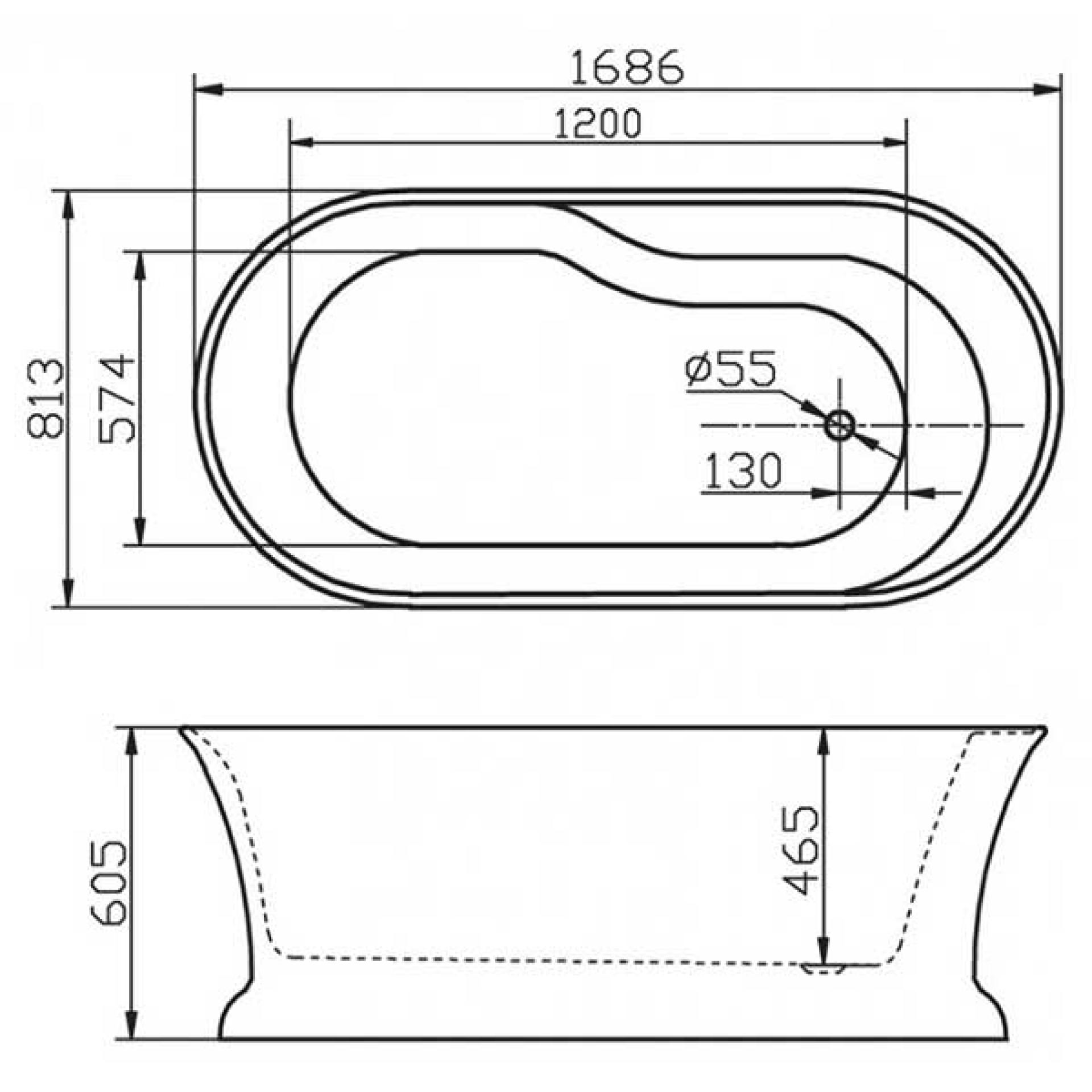 Акриловая ванна 170х80 BelBagno BB300