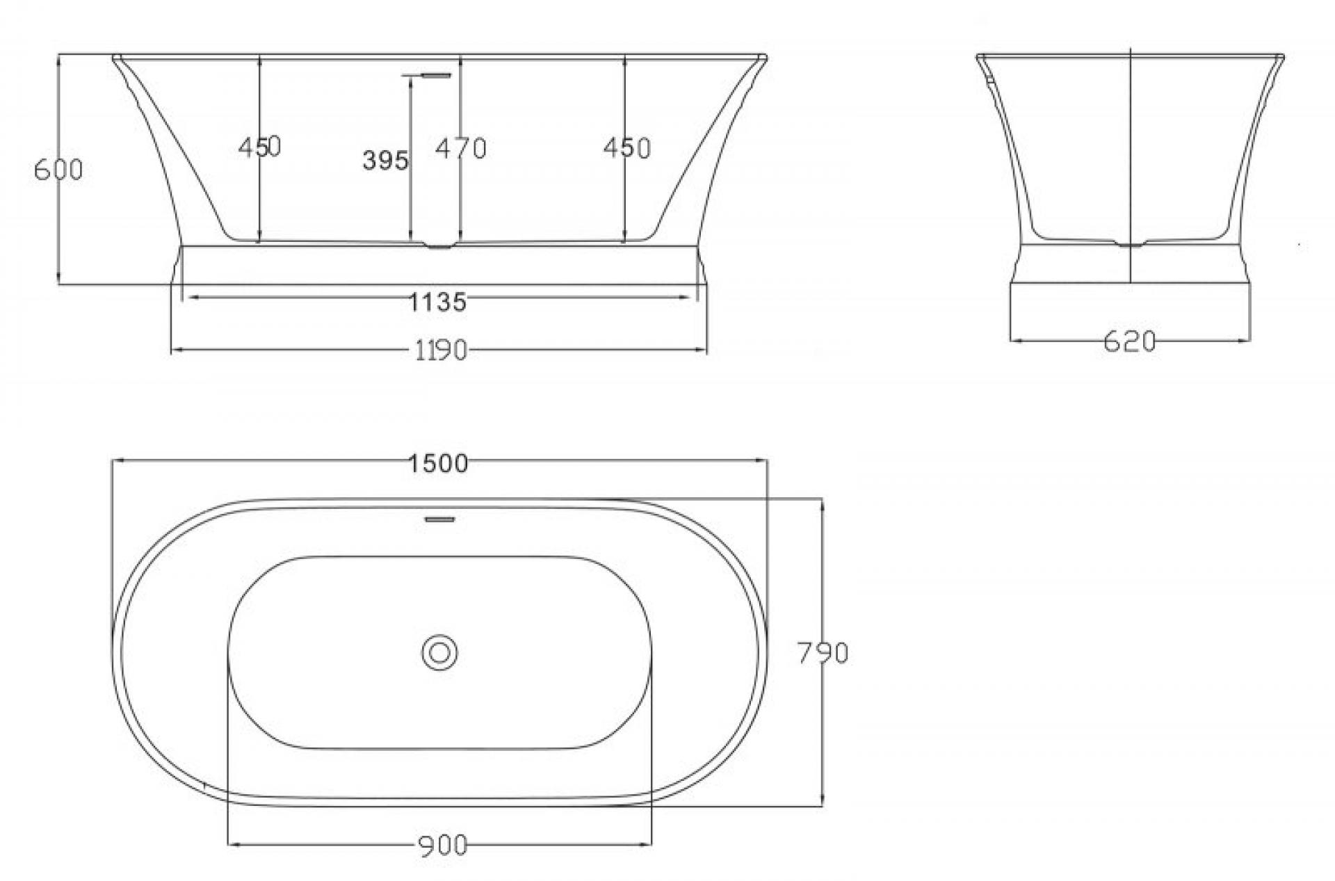 Акриловая ванна 150х79 см BelBagno BB402-1500-790