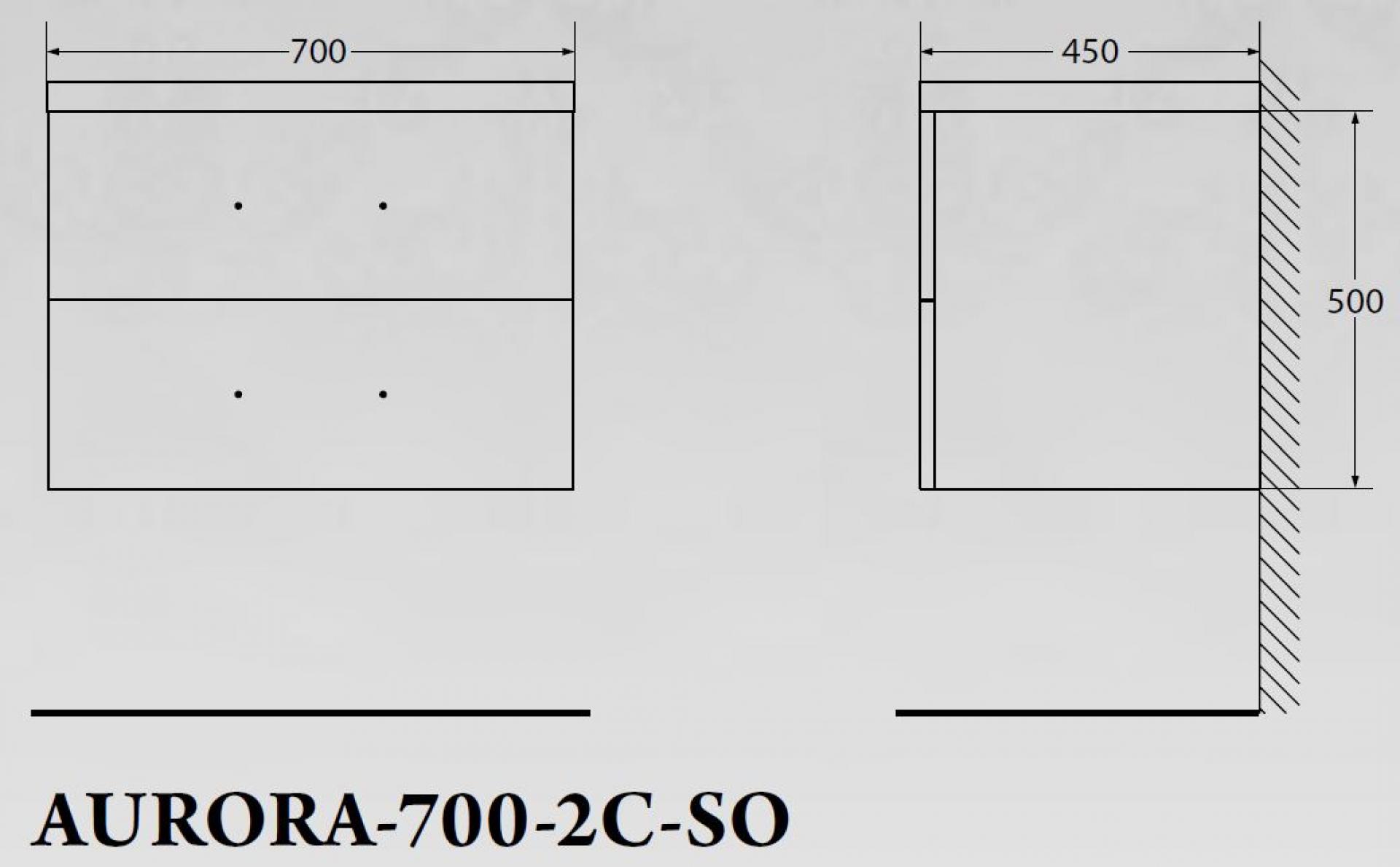 Тумба для комплекта Belbagno Aurora-700-2C-SO-PG