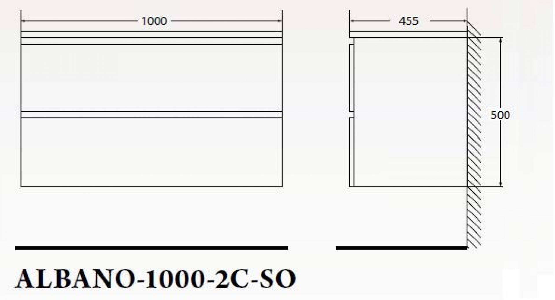 Тумба для комплекта BelBagno ALBANO-1000-2C-SO-RR rovere rustico