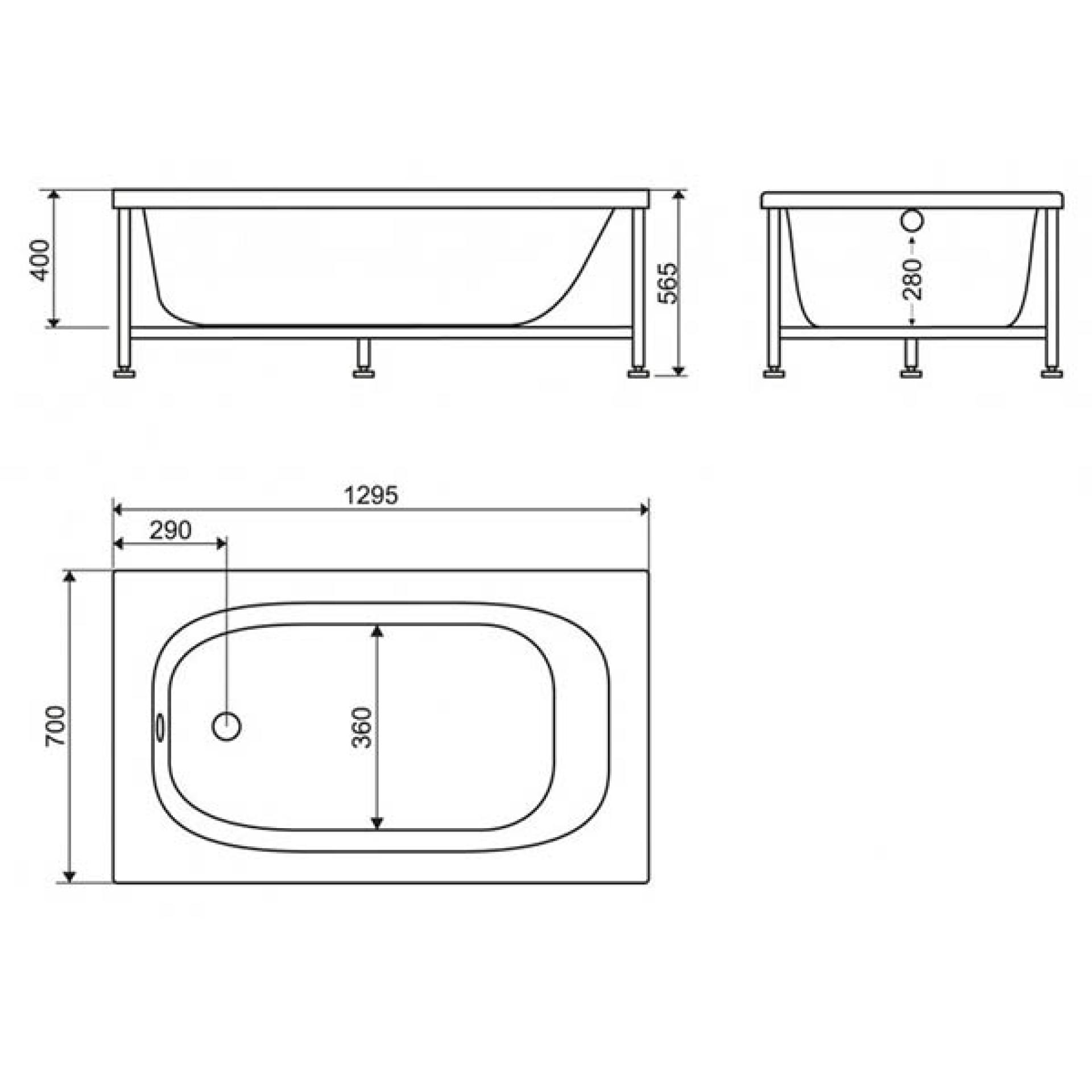 Акриловая ванна 130х70 см BelBagno BB101-130-70