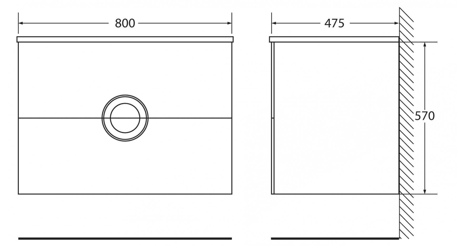 Тумба для комплекта BelBagno ONDA-800-2C-SO-BL bianco lucido