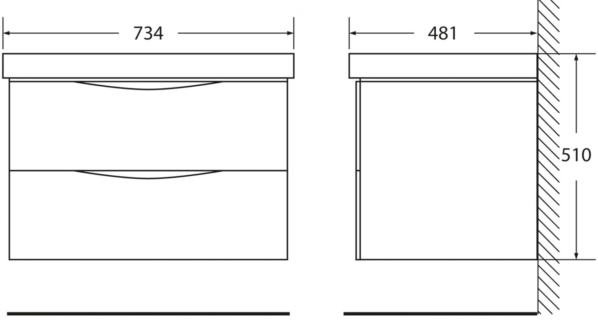 Тумба с раковиной BelBagno Fly 70 rovere moro