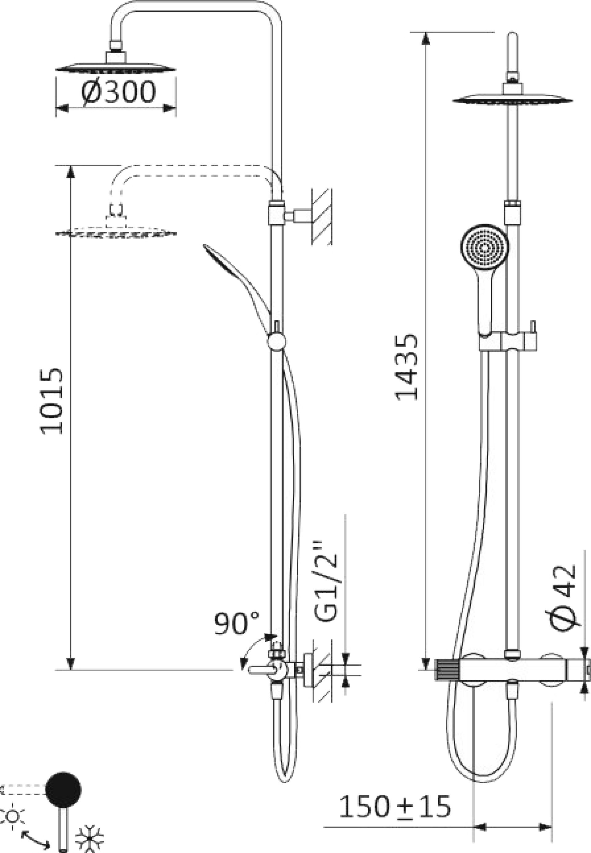 Душевая стойка Cezares LEAF-CDA-30-01, хром