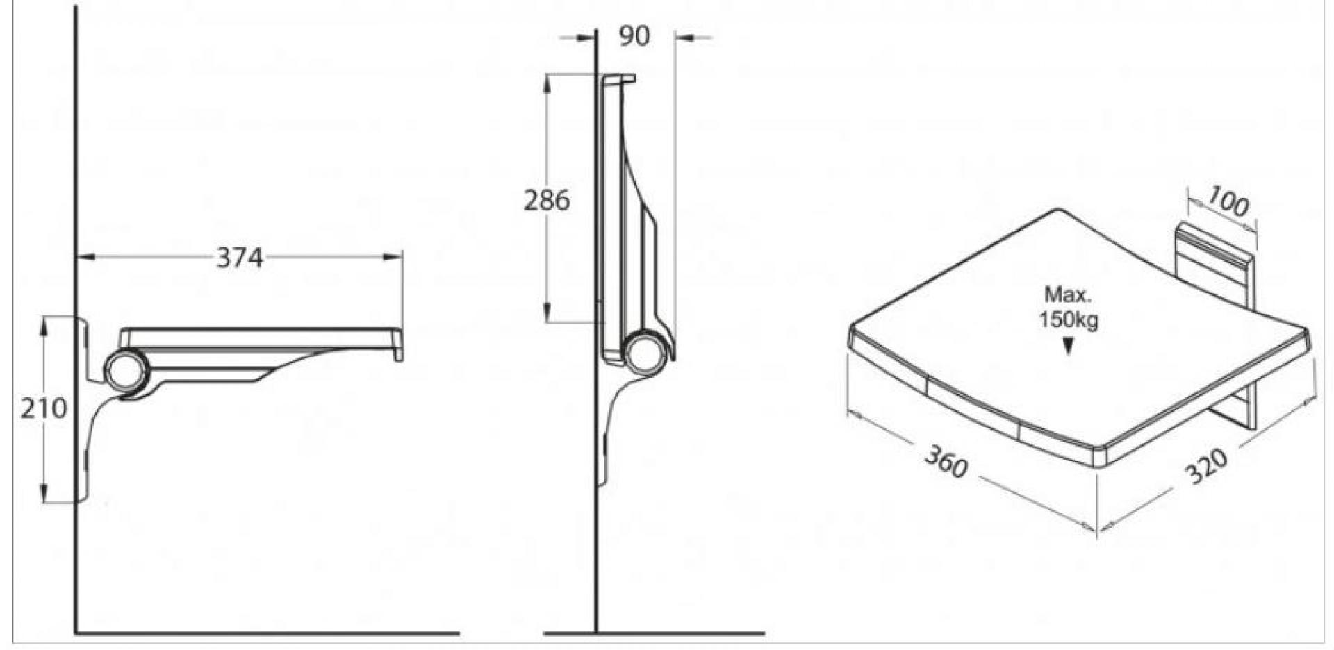 Сиденье для душа BelBagno Cubo BB36A