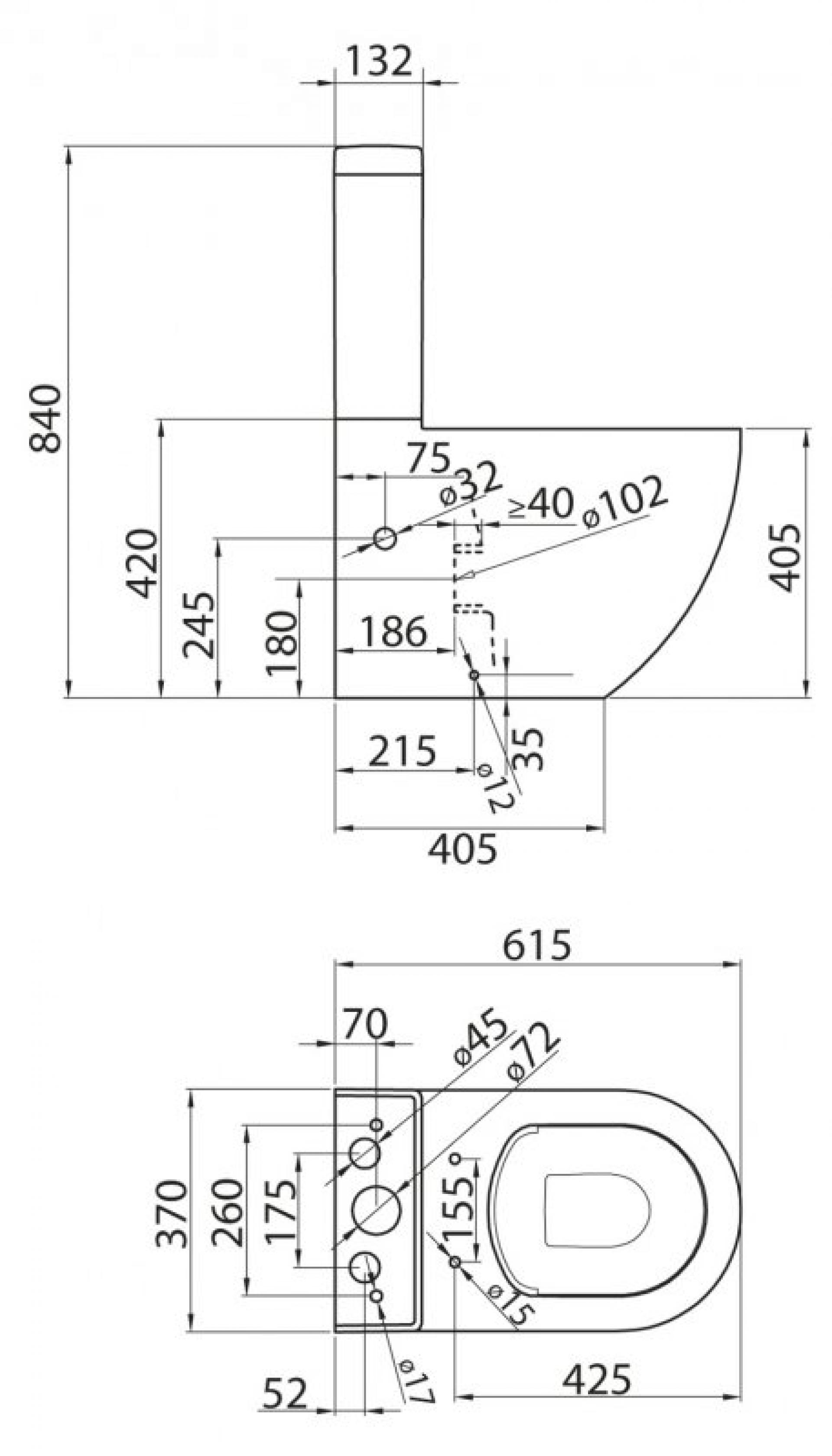 Чаша для унитаза-компакта BelBagno Sfera-r BB2141CPR