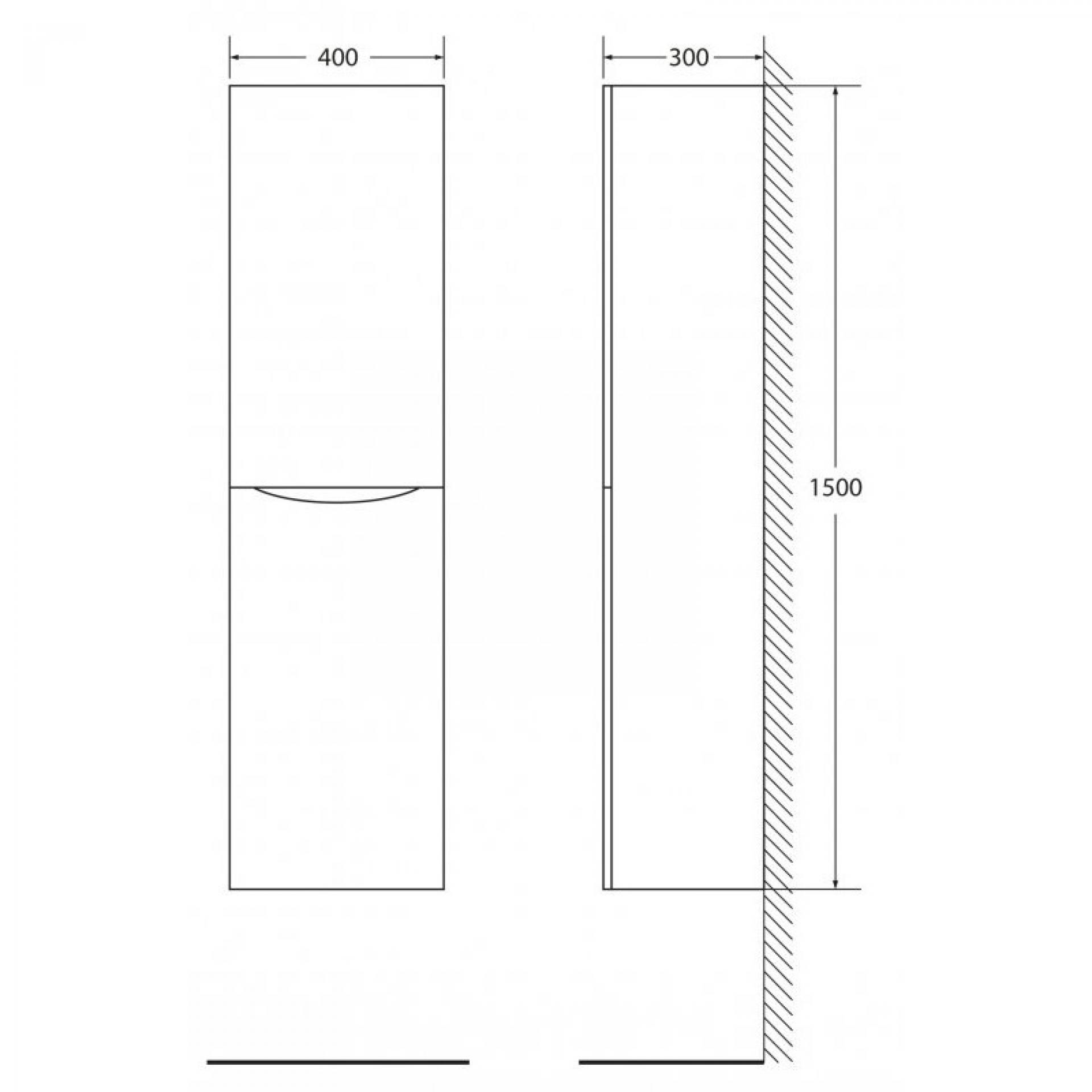 Шкаф-пенал BelBagno FLY-MARINO-1500-2A-SC-WO-P-L rovere bianco