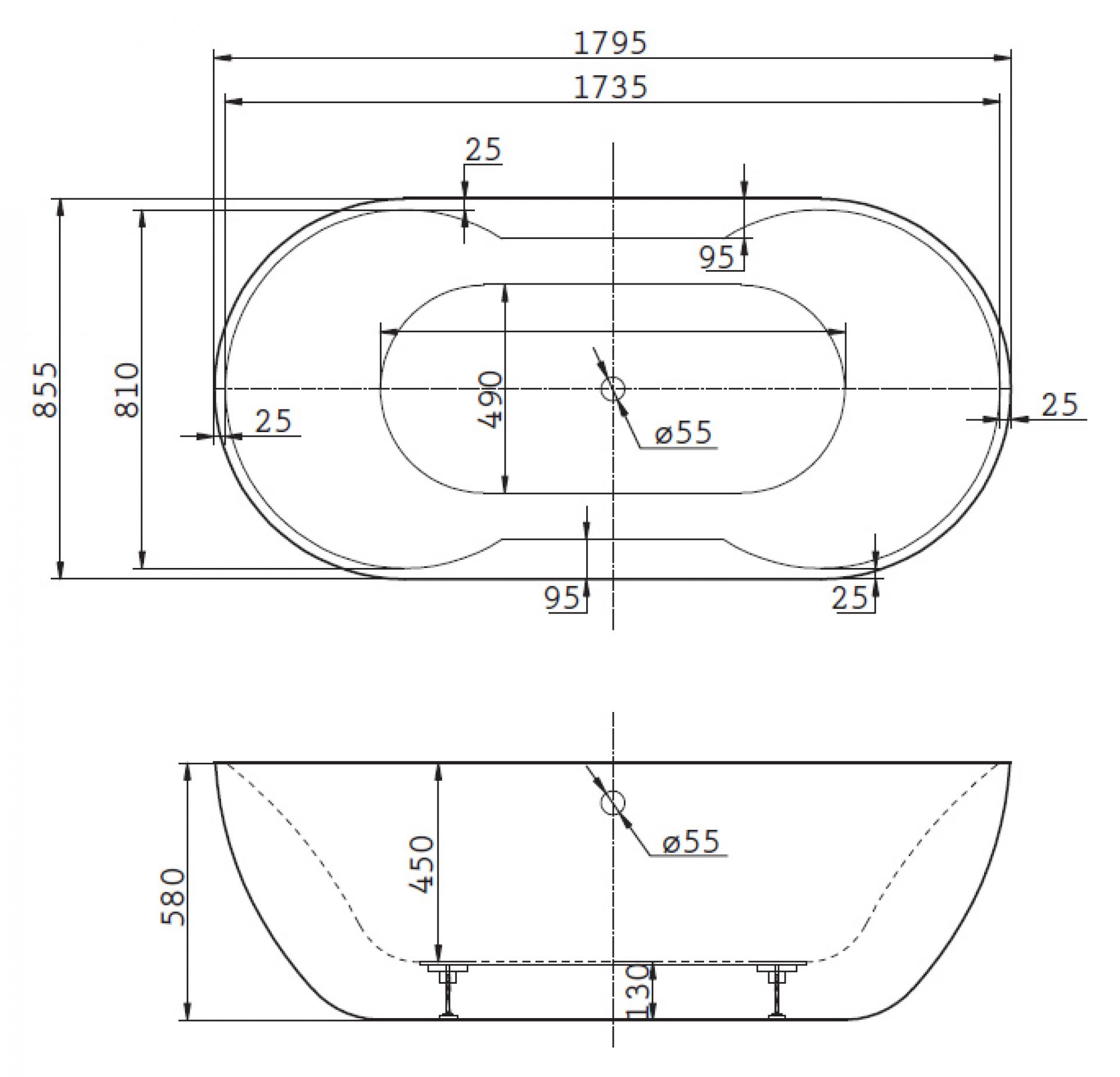 Акриловая ванна 180х80 BelBagno BB28