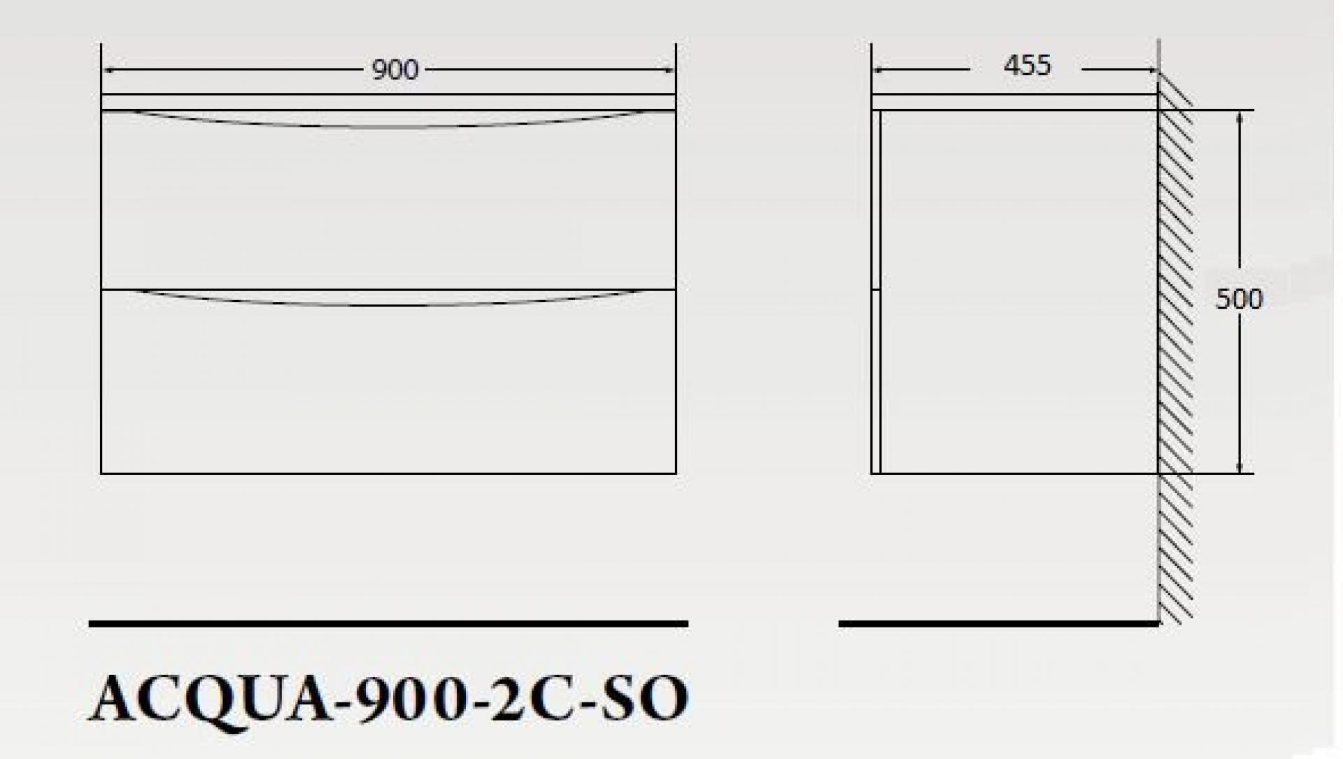 Тумба для комплекта BelBagno ACQUA-900-2C-SO-CVG cemento verona grigio