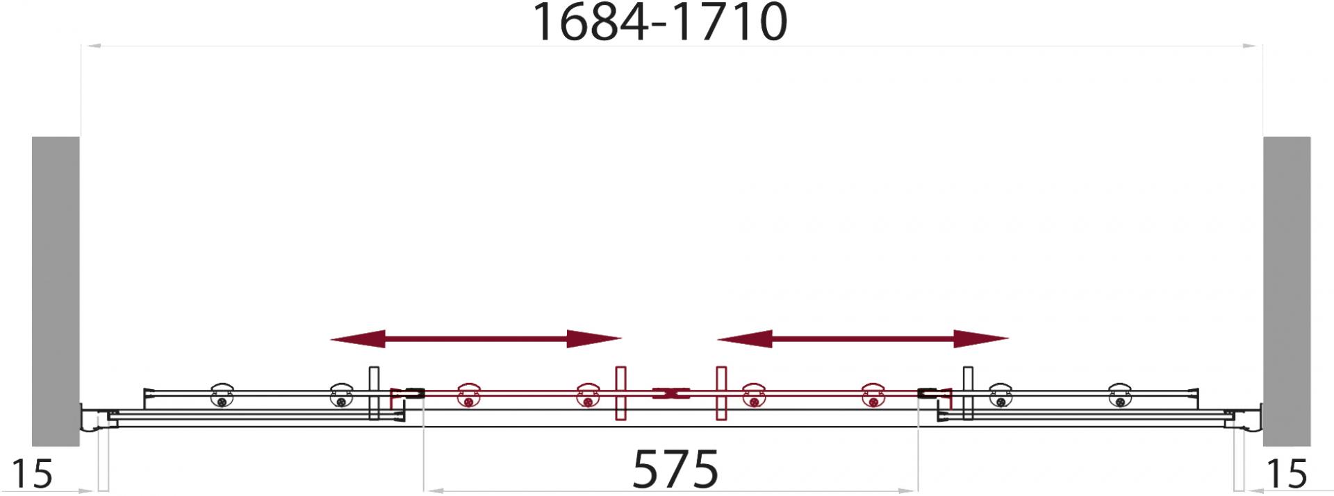 Шторка на ванну BelBagno Uno VF 2 170/145 C Cr