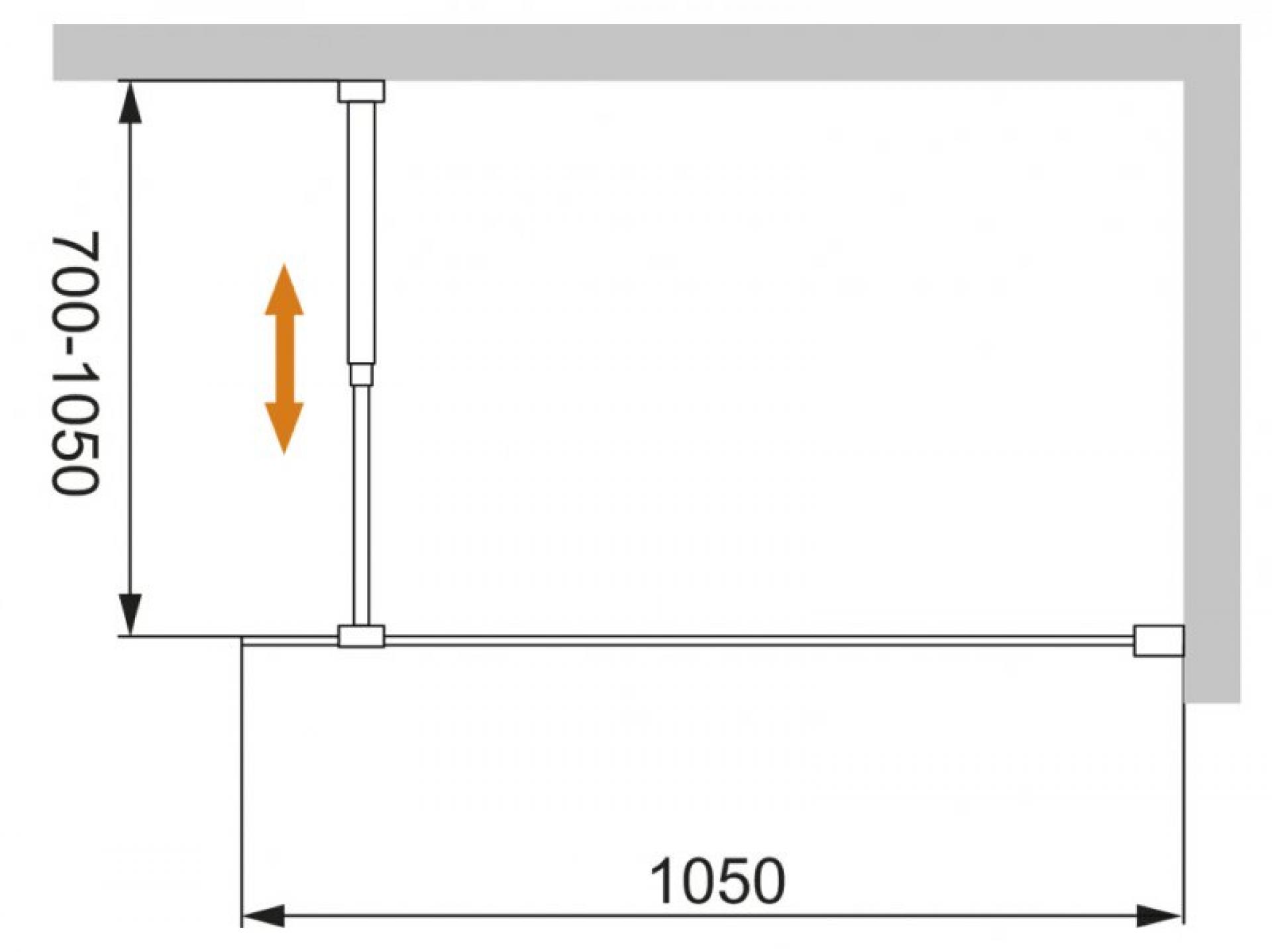 Душевая перегородка Cezares LIBERTA-L-1-105-C-Cr 105 см. прозрачное