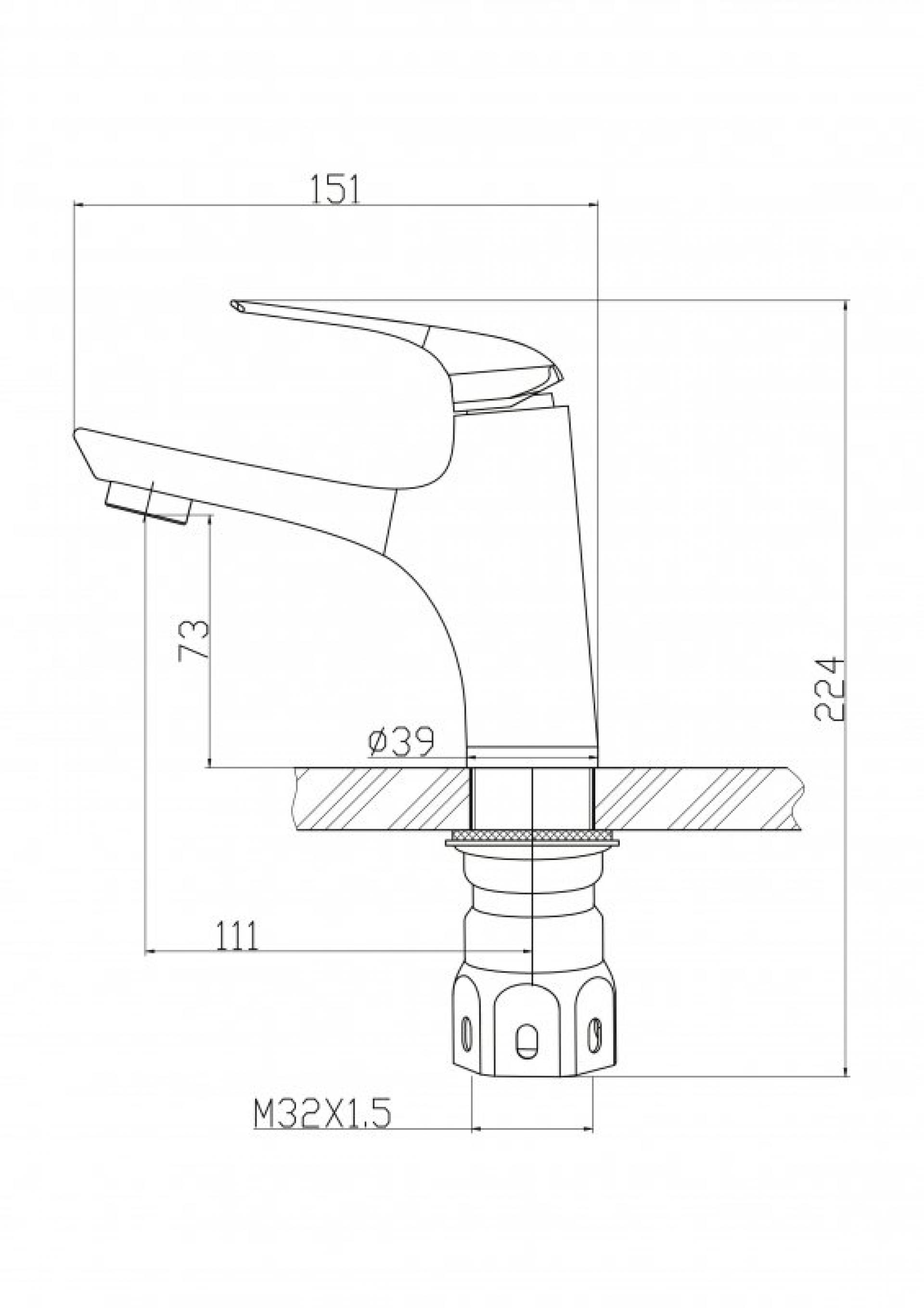 Смеситель для раковины BelBagno Gamma GAM-LVM-25-IN, нержавеющая сталь