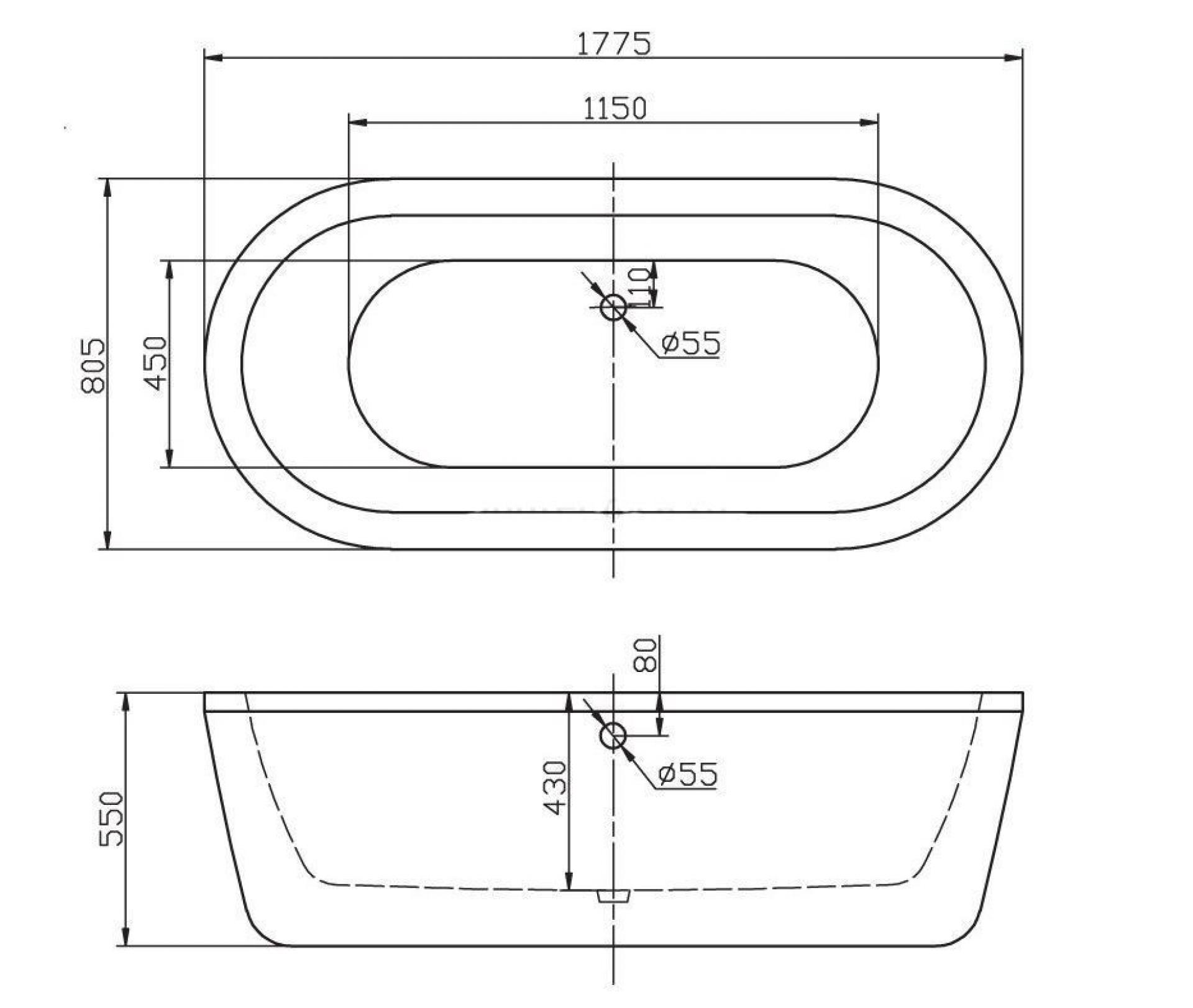 Акриловая ванна 177х80 BelBagno BB12-1775