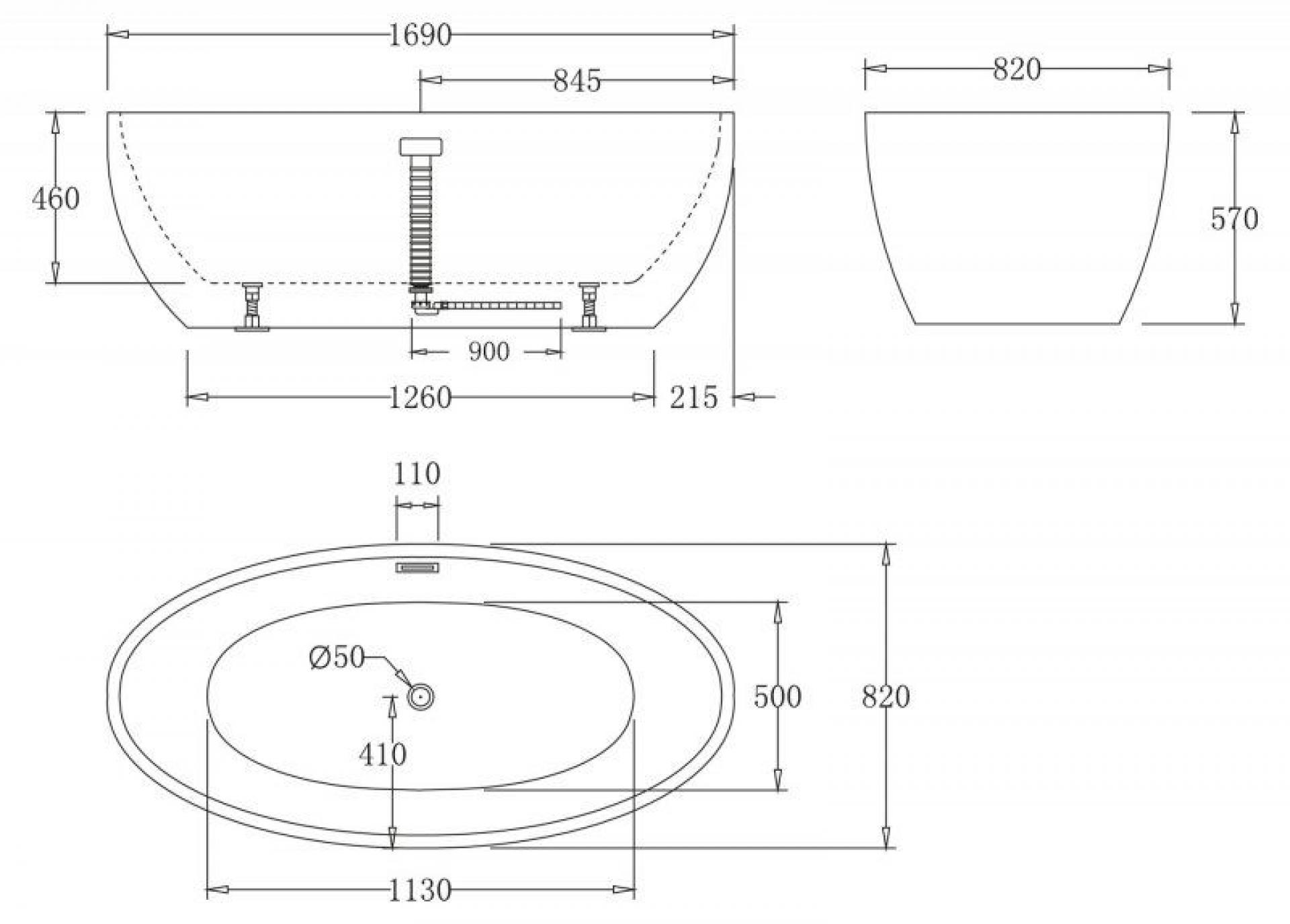 Акриловая ванна 169х82 BelBagno BB69-1700