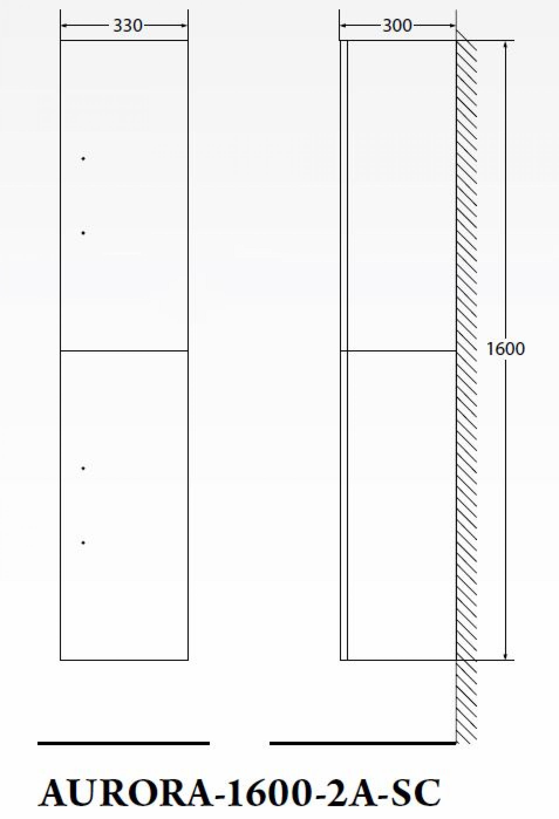 Шкаф подвесной Belbagno Aurora-1600-2A-SC-BO-P-L