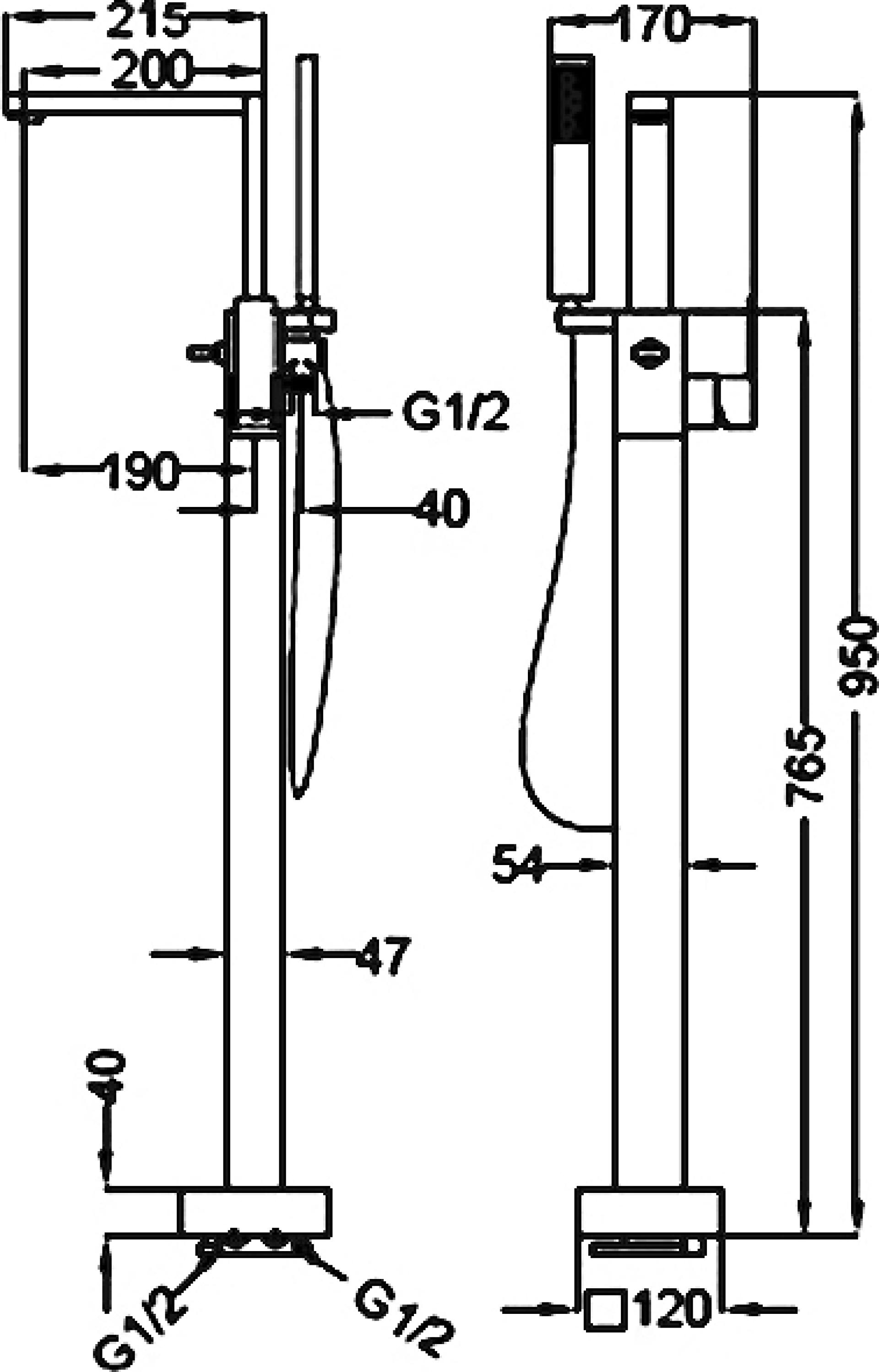 Смеситель Cezares Molveno MOLVENO-VDP-01-Cr напольный